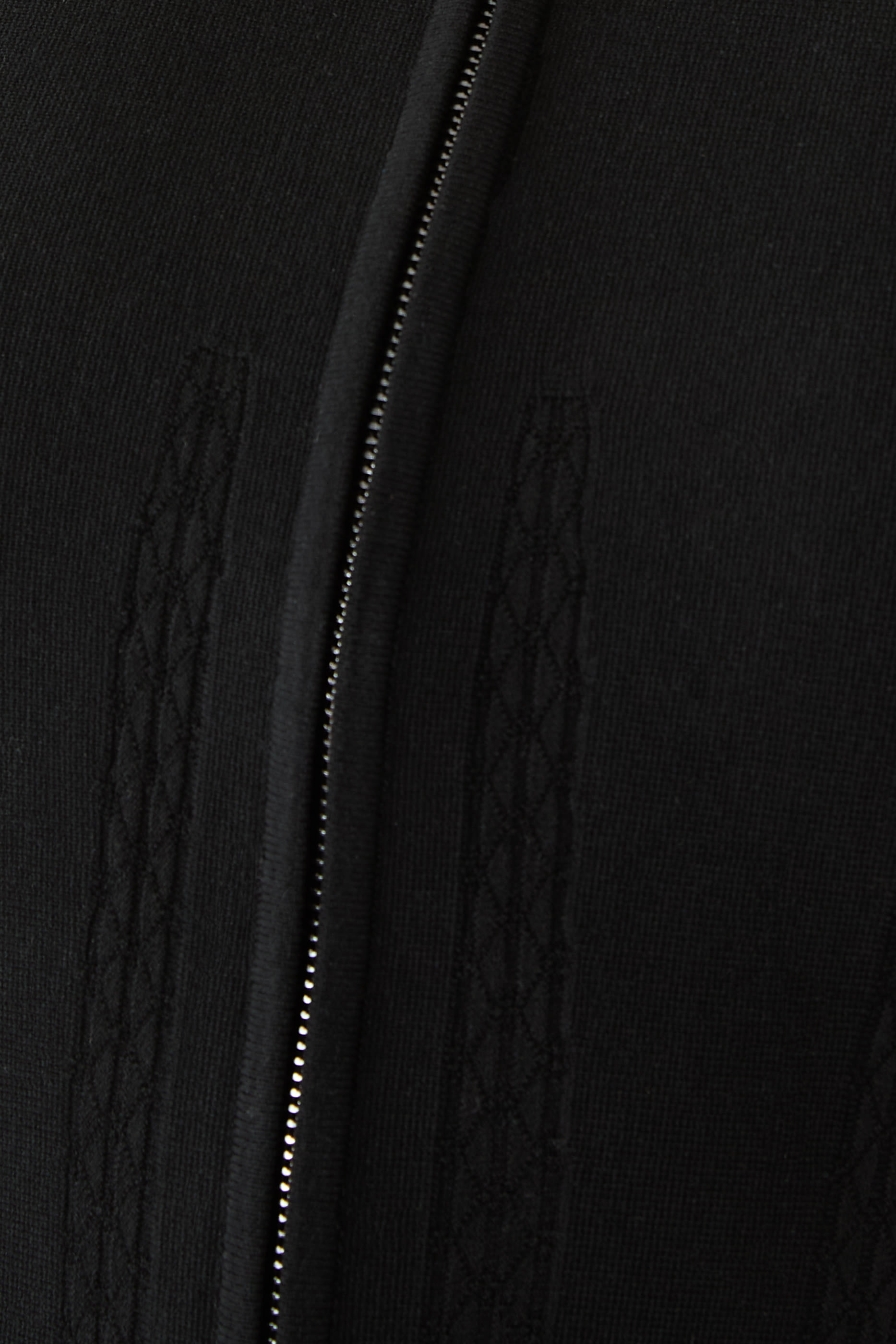 Fabric-Stitch Knit Zip-Up Jacket