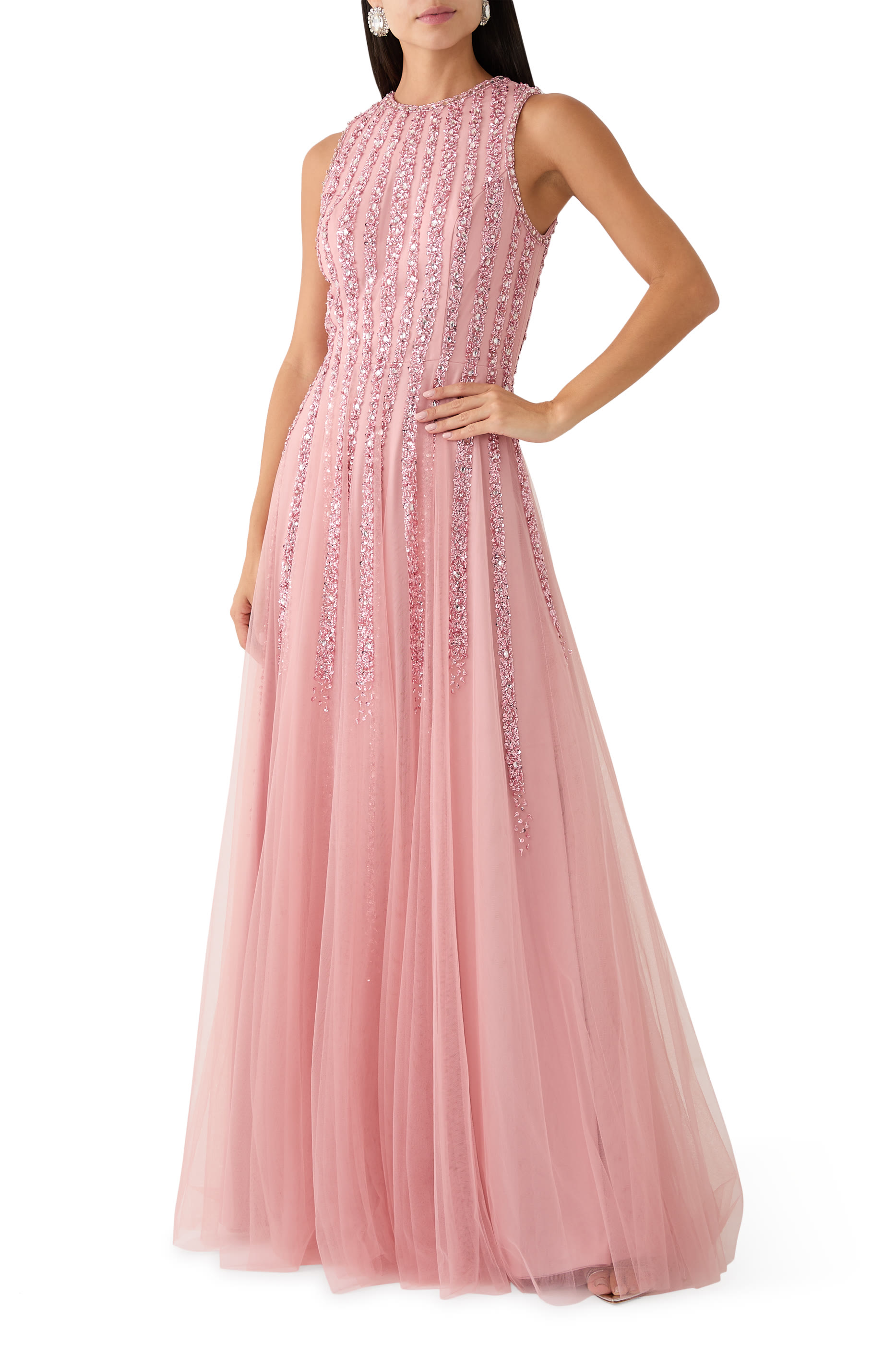 Sleeveless Embellished Gown