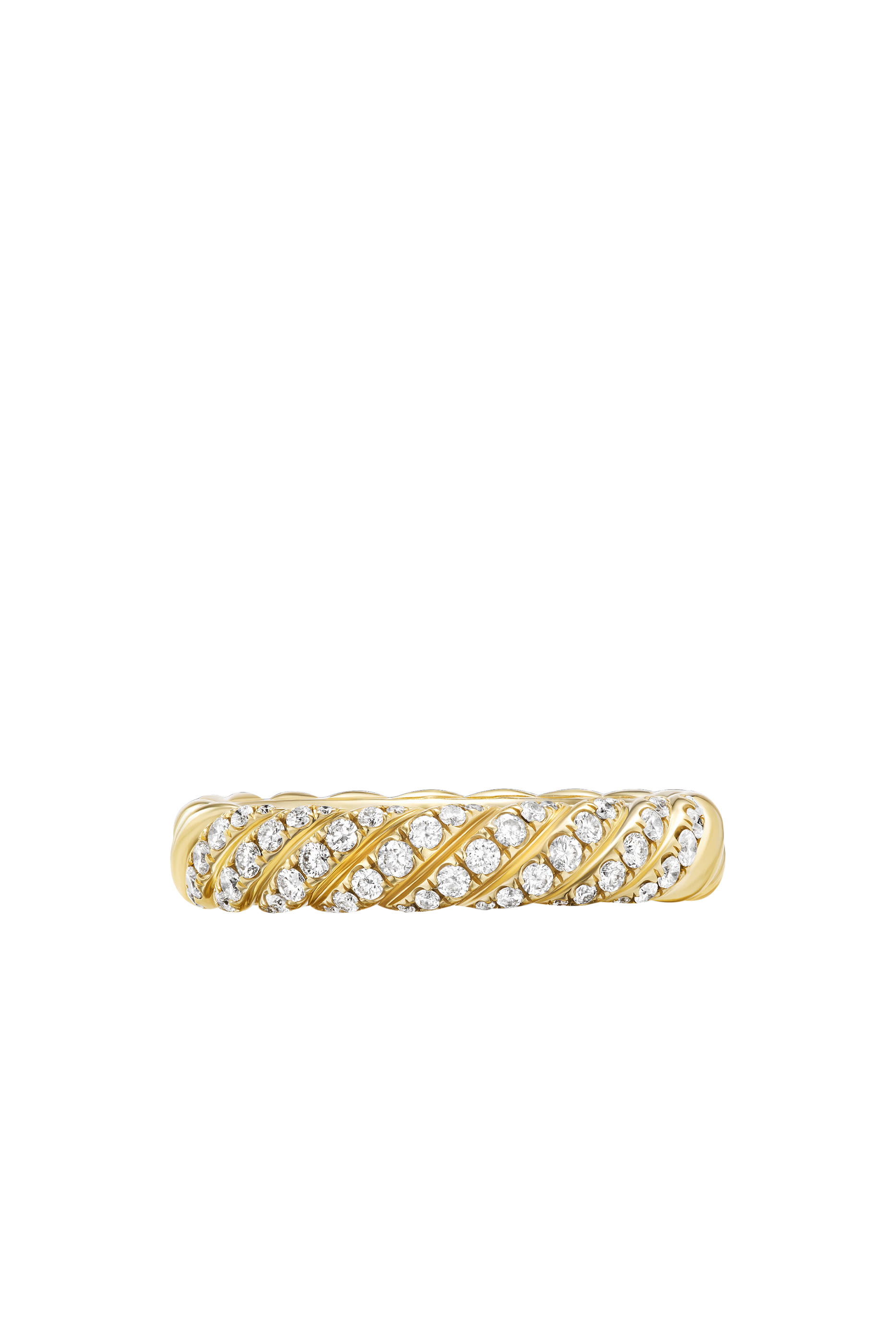 Sculpted Cable Ring, 18k Yellow Gold & Diamonds