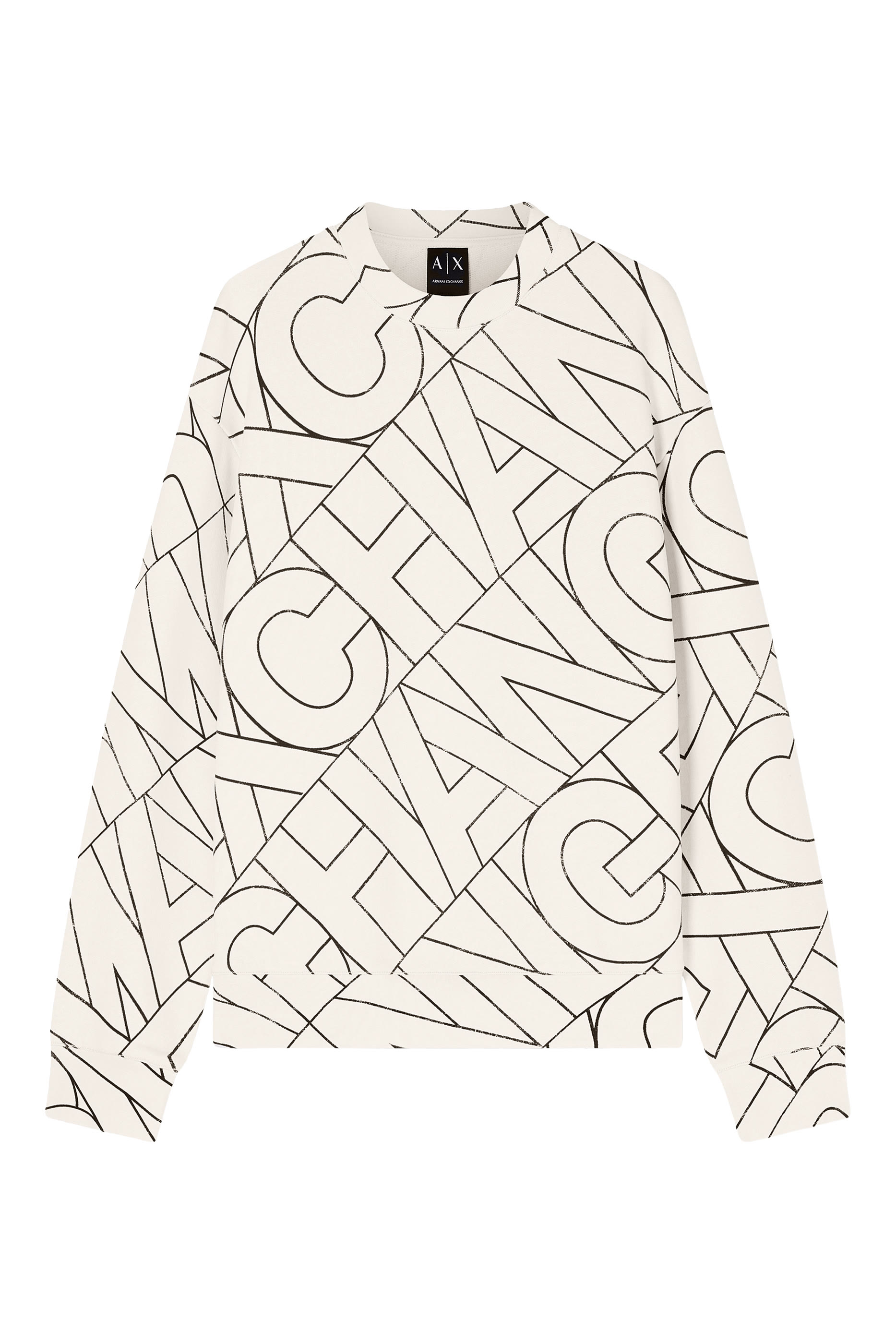 AX Logo All-Over Crew Neck Sweatshirt