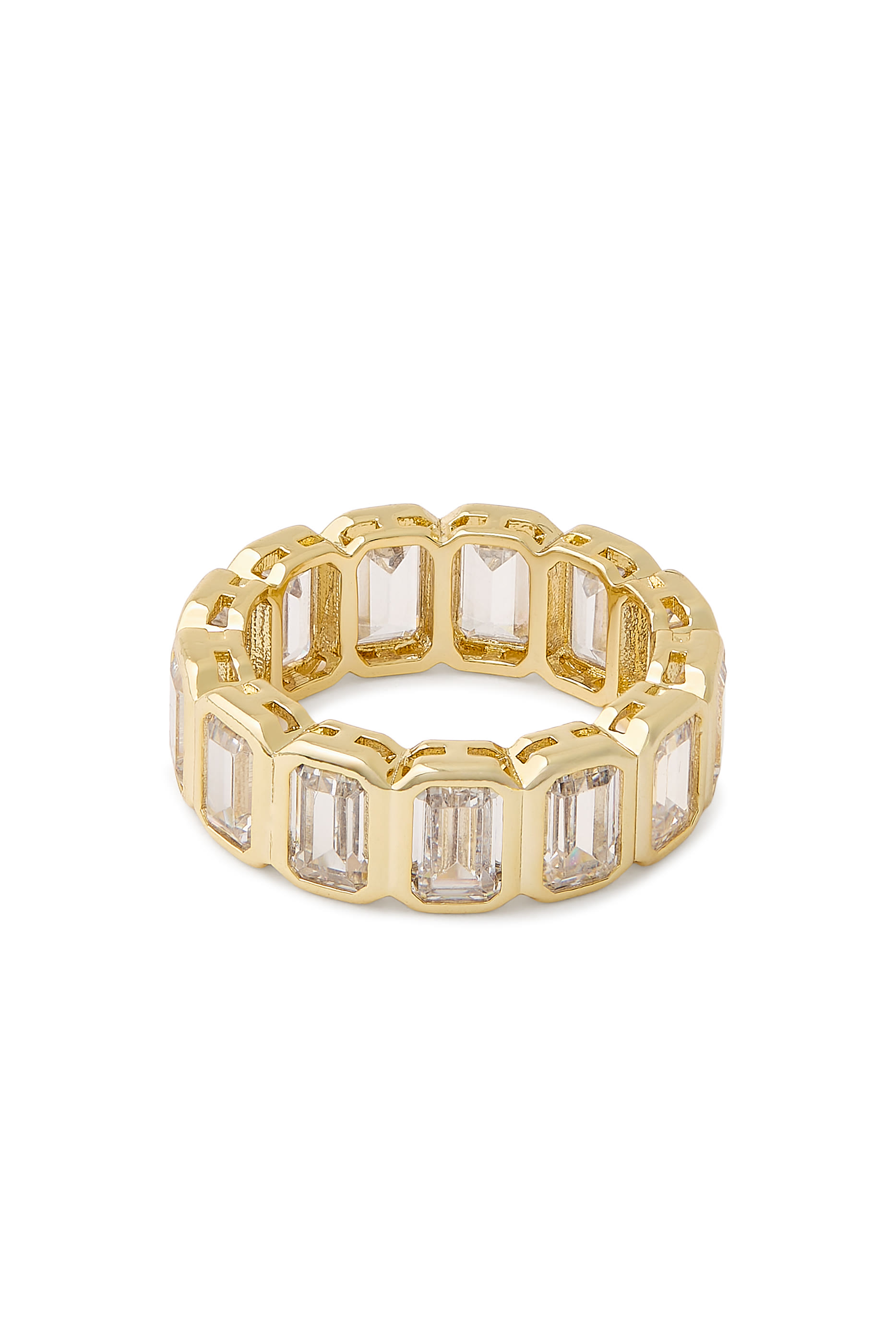  Gold Band with Emerald CZ