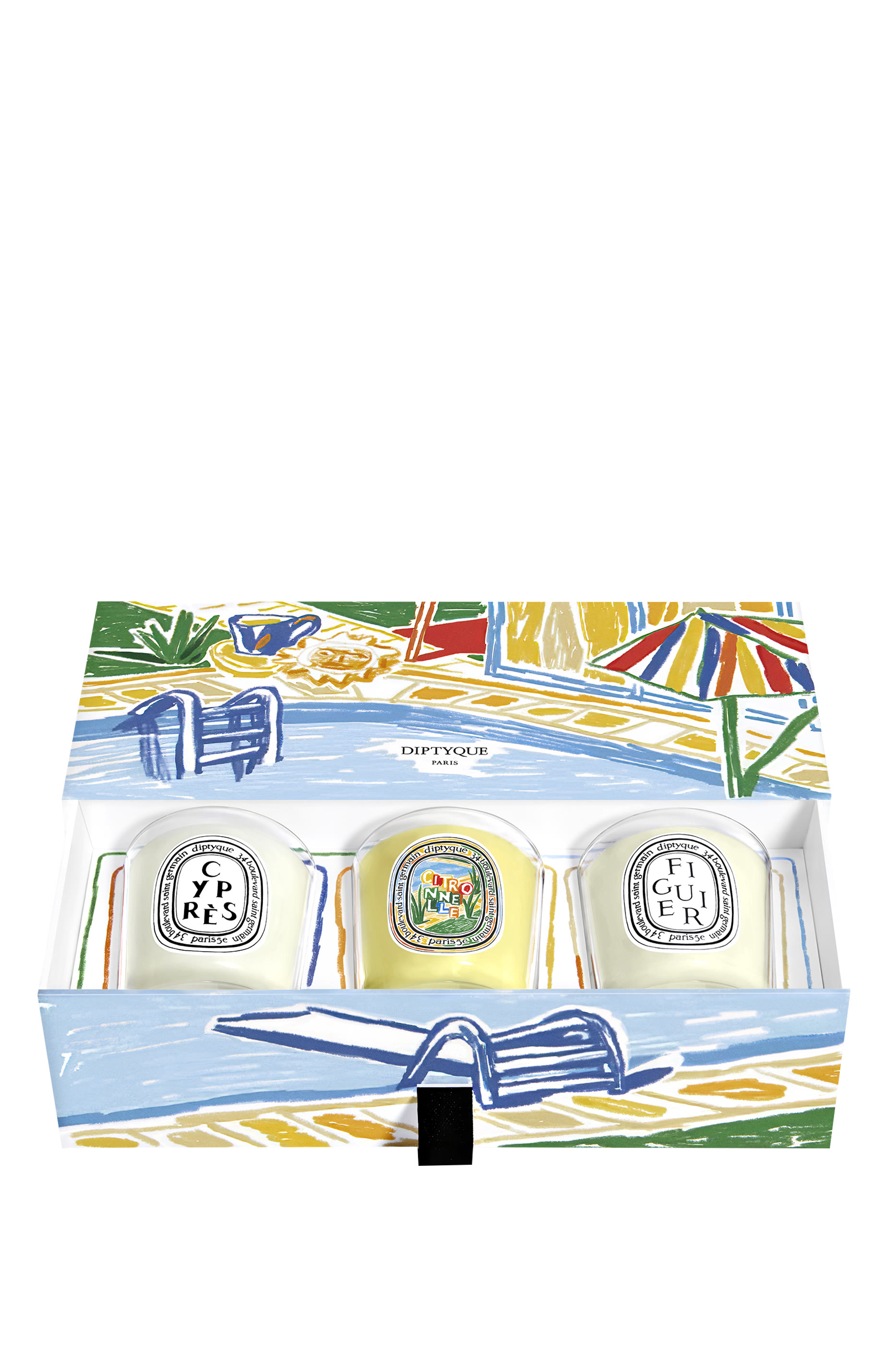 Coffret Cypr&egrave;s, Figuier, Citron Candles, Set of 3