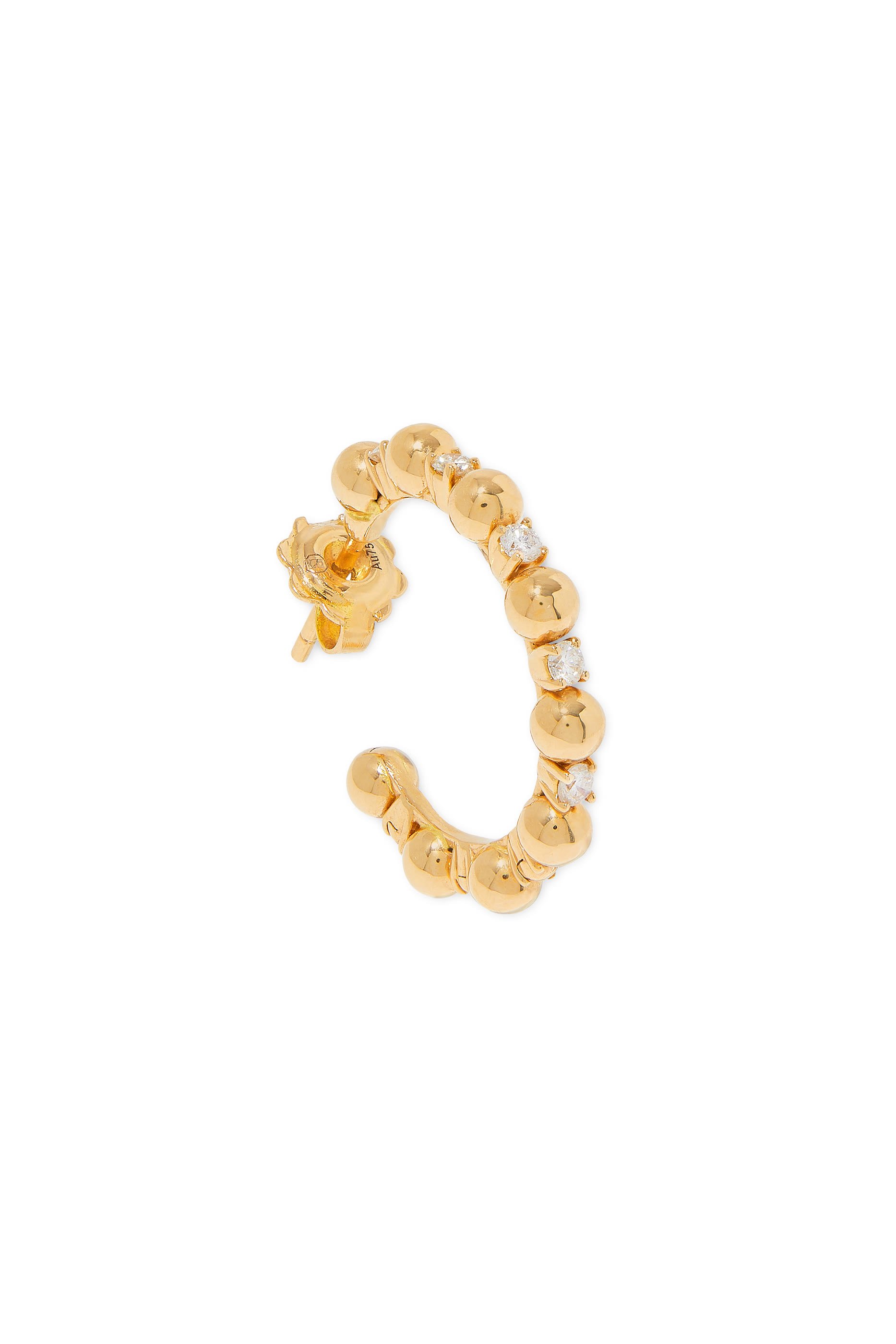 Gifu Small Hoop Earrings, 18k Yellow Gold & Diamonds
