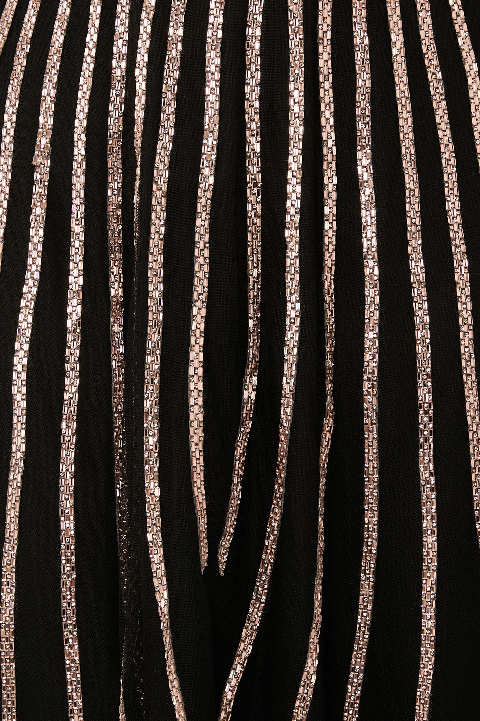 Striped Long Sleeves Gown