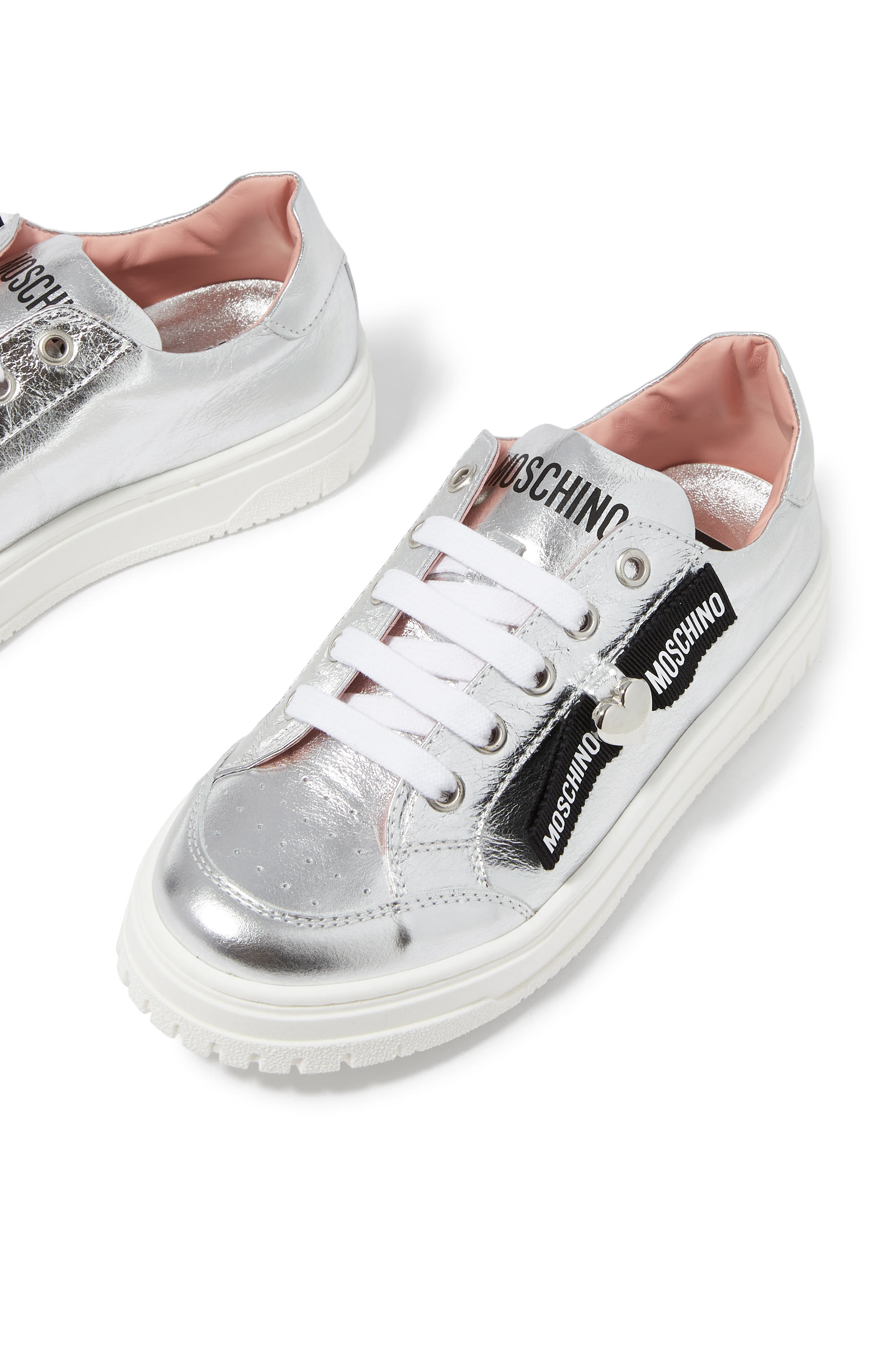 Kids Logo Tape Leather Sneakers