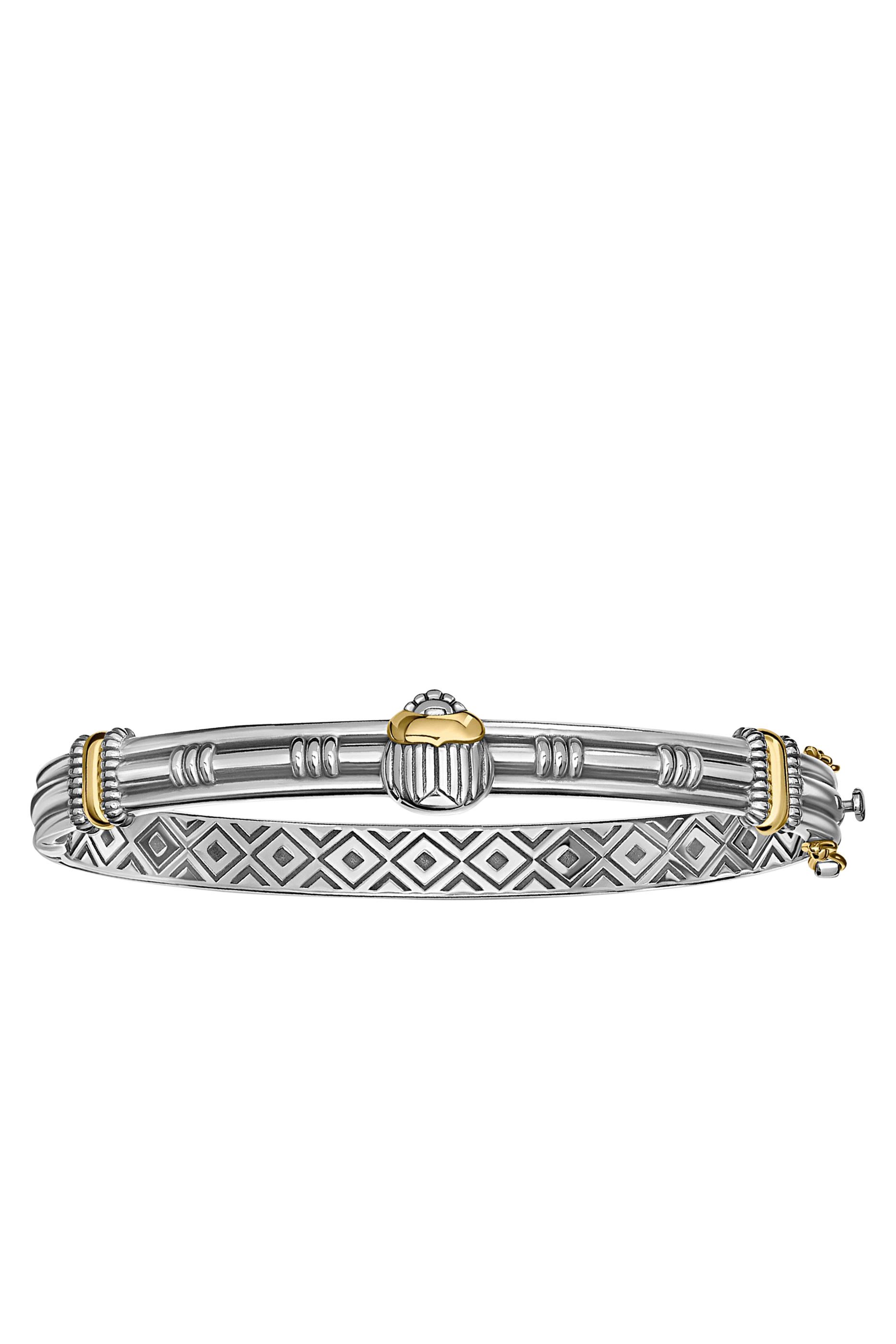 Scarab Bangle, 18K Yellow Gold with Sterling Silver