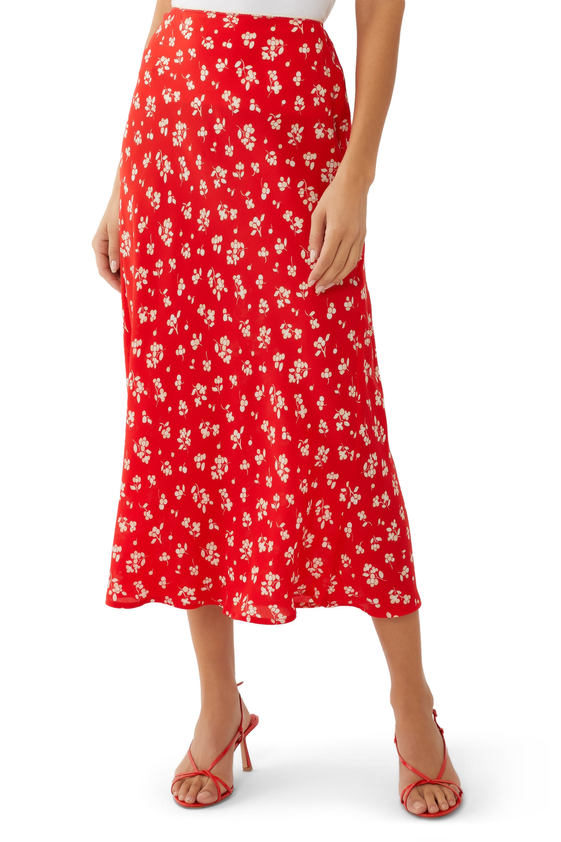 Ardith Floral Print Midi Skirt