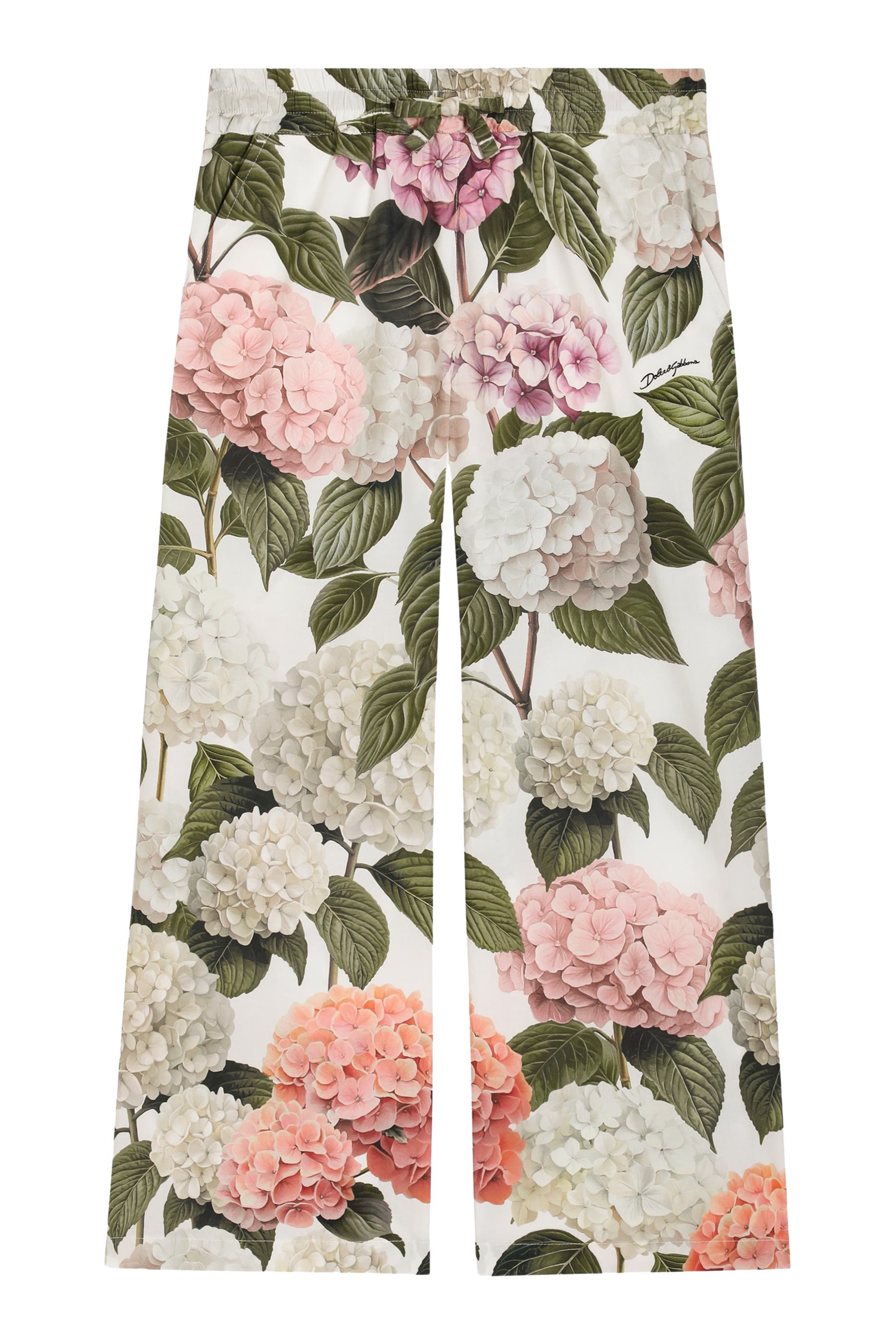 Kids  Flower-Print Cotton Poplin Trousers