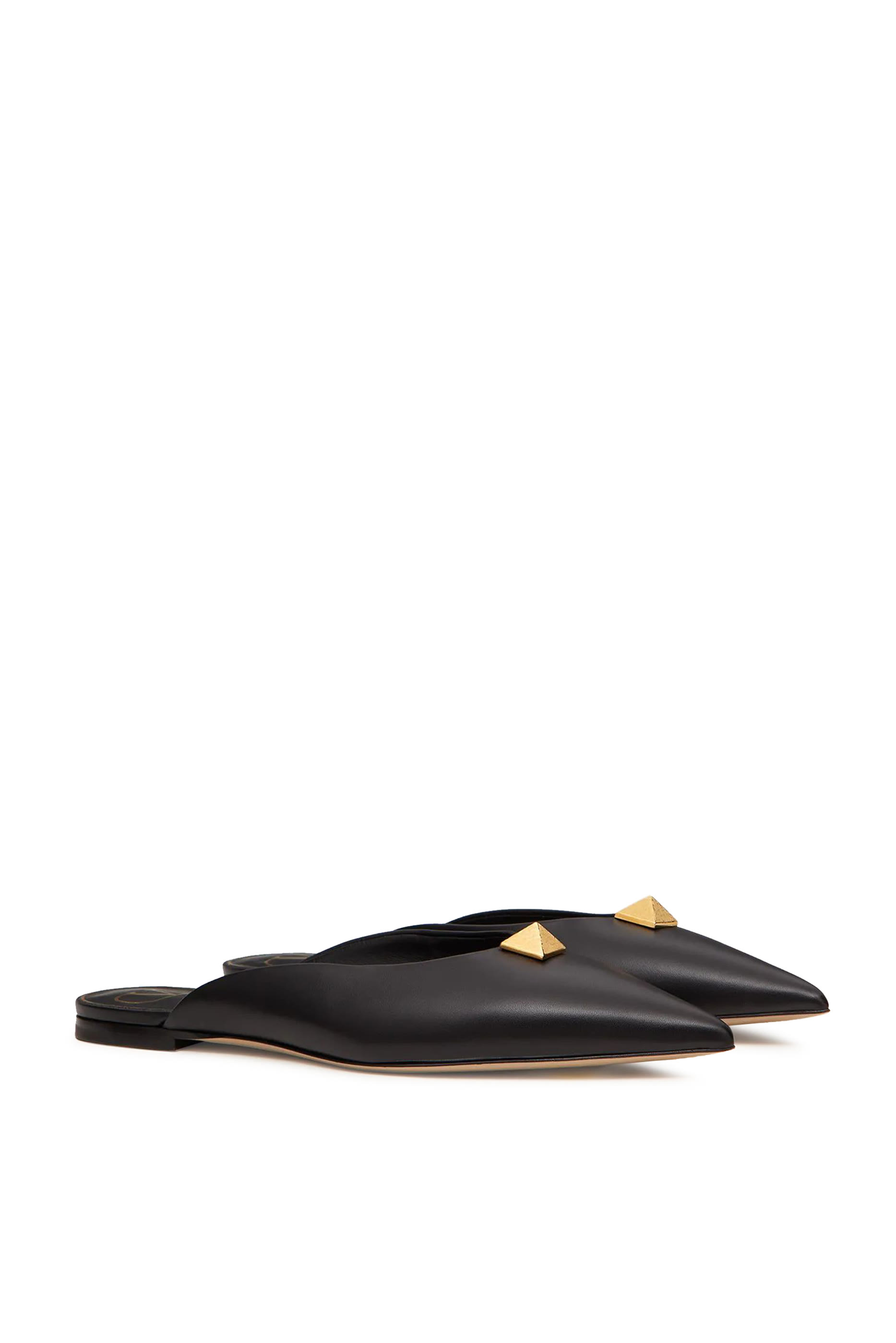 Upstud Flat Leather Mules