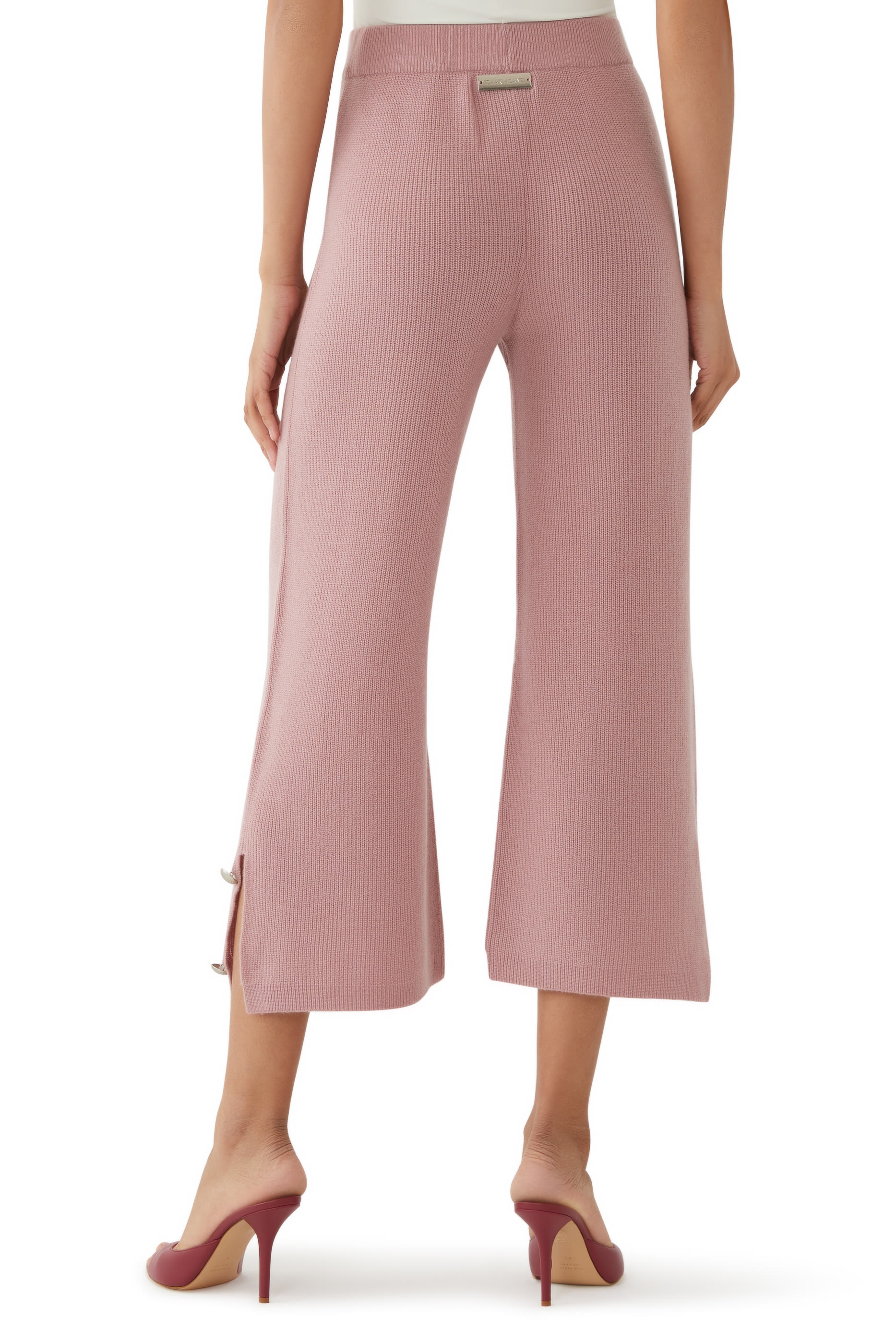 Cropped Pants with Button Detail