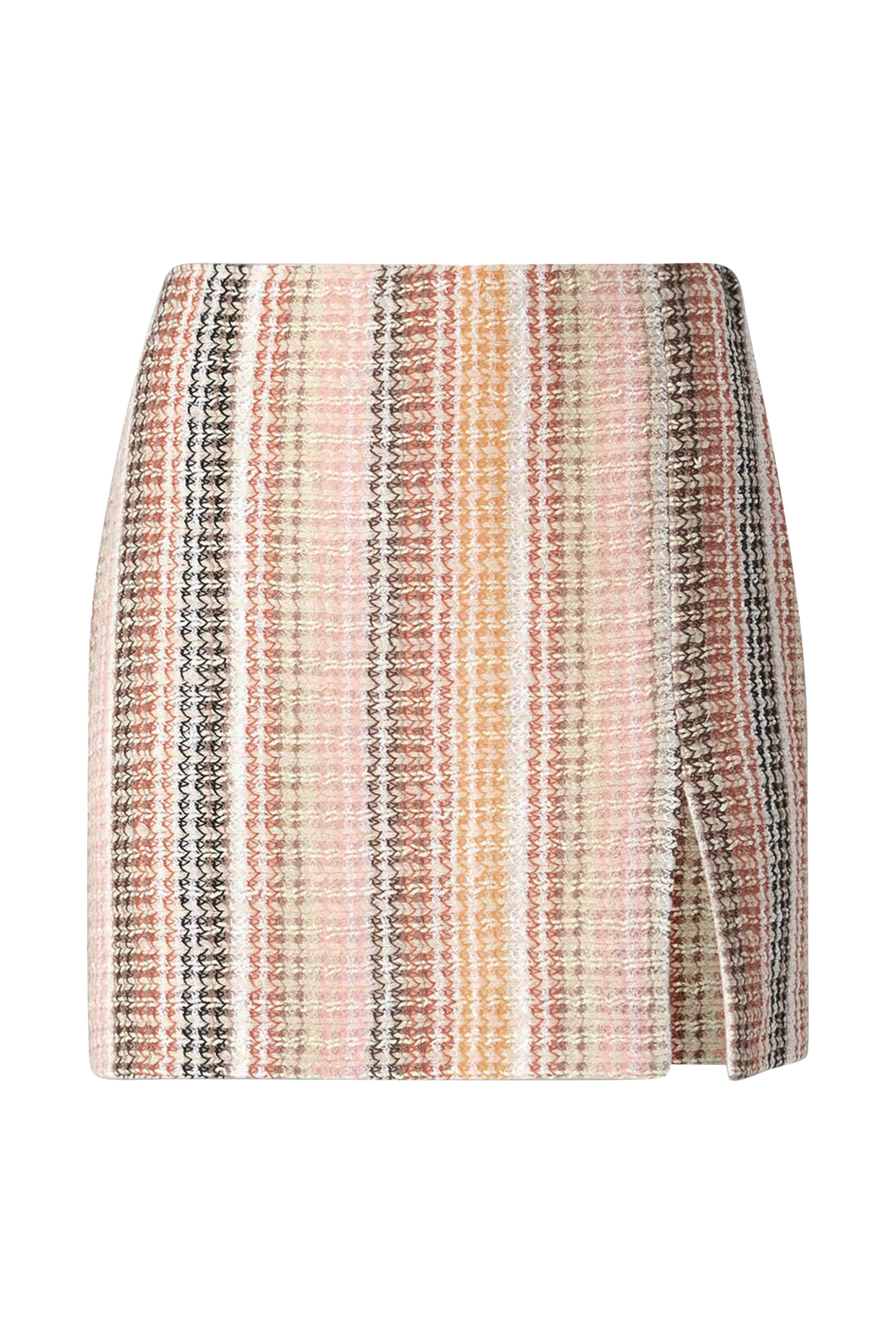 Caperdoni Motif Cotton Blend Mini Skirt with Slit