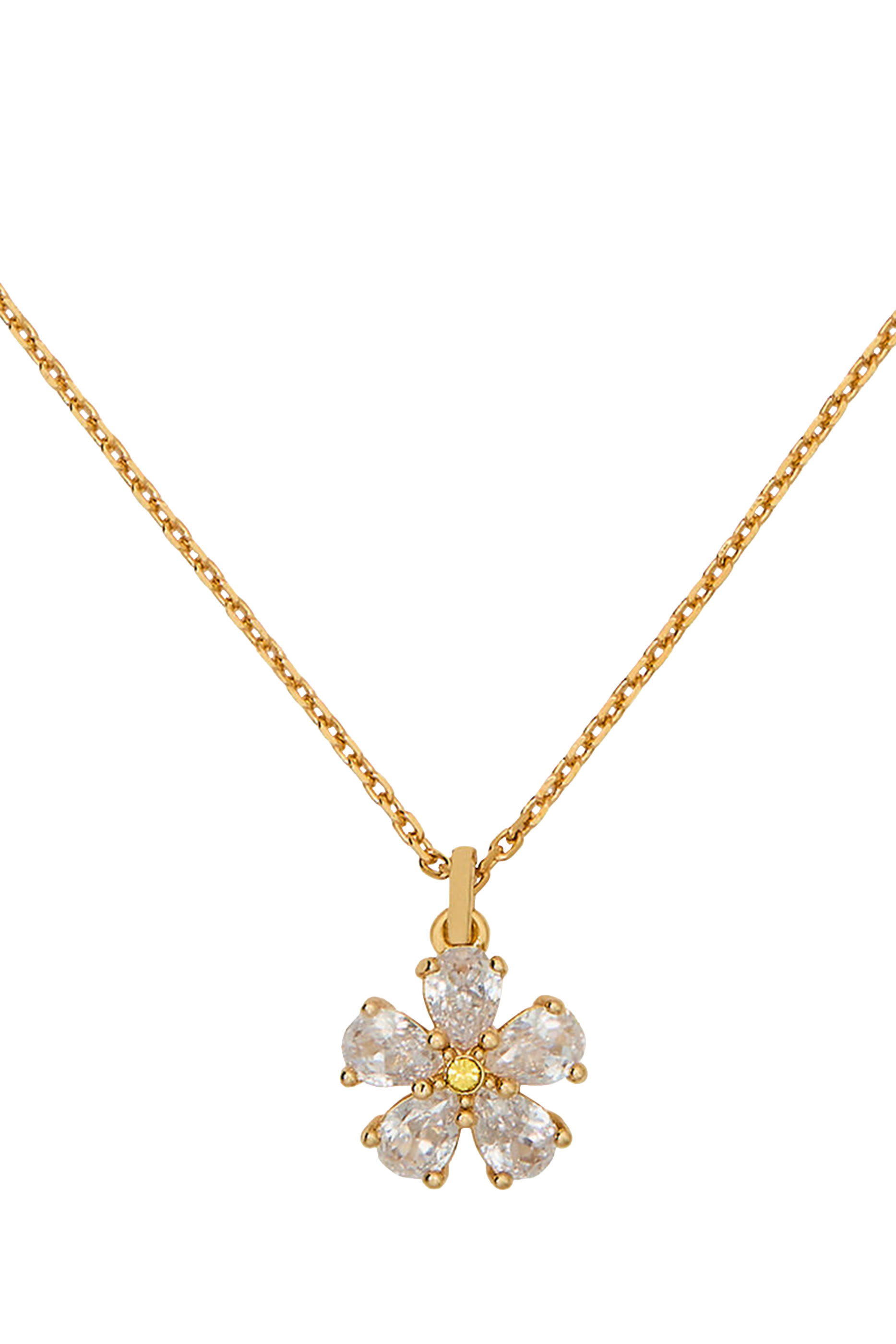 Bursting Blooms Pendant, Brass & Cubic Zirconia, Czech Glass Stone, Resin