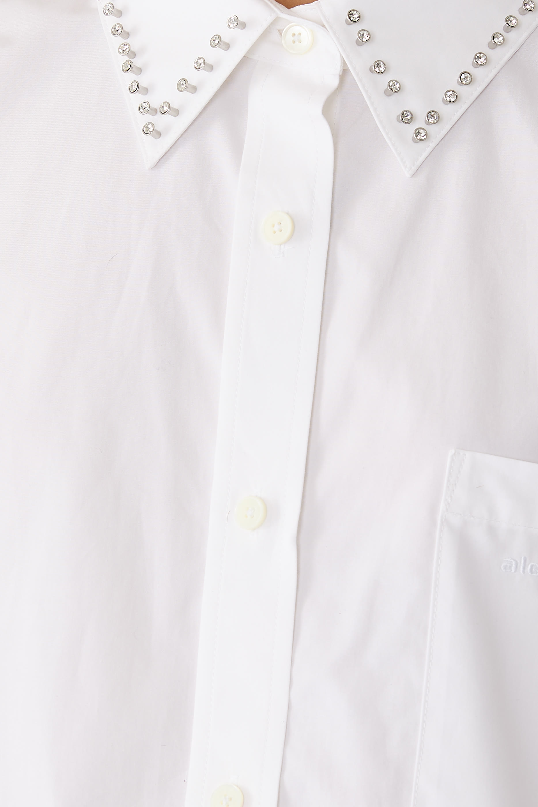 Crystal Stud Cropped Shirt