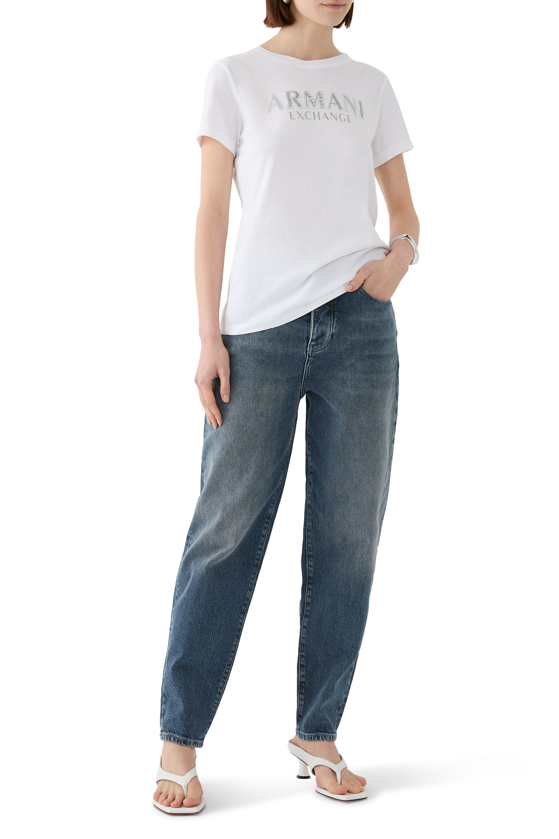 Grid AX Lettering Jersey T-Shirt