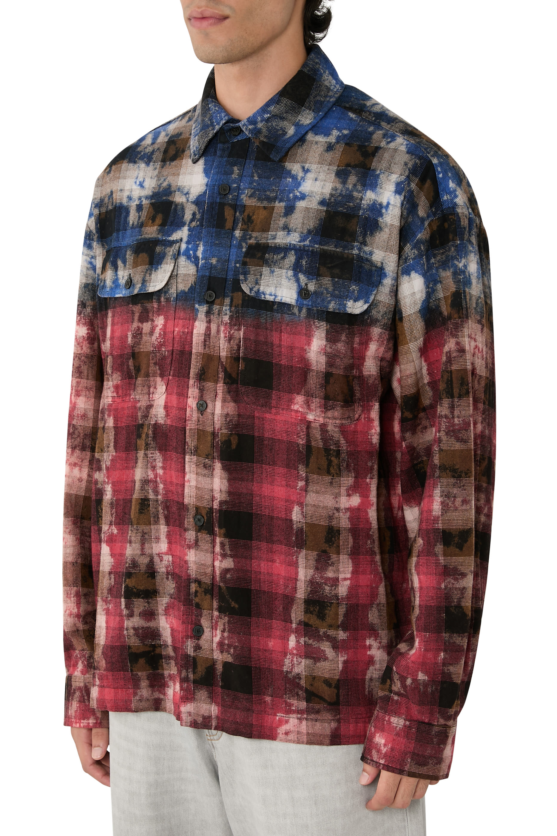 Curved-Logo Check Shirt