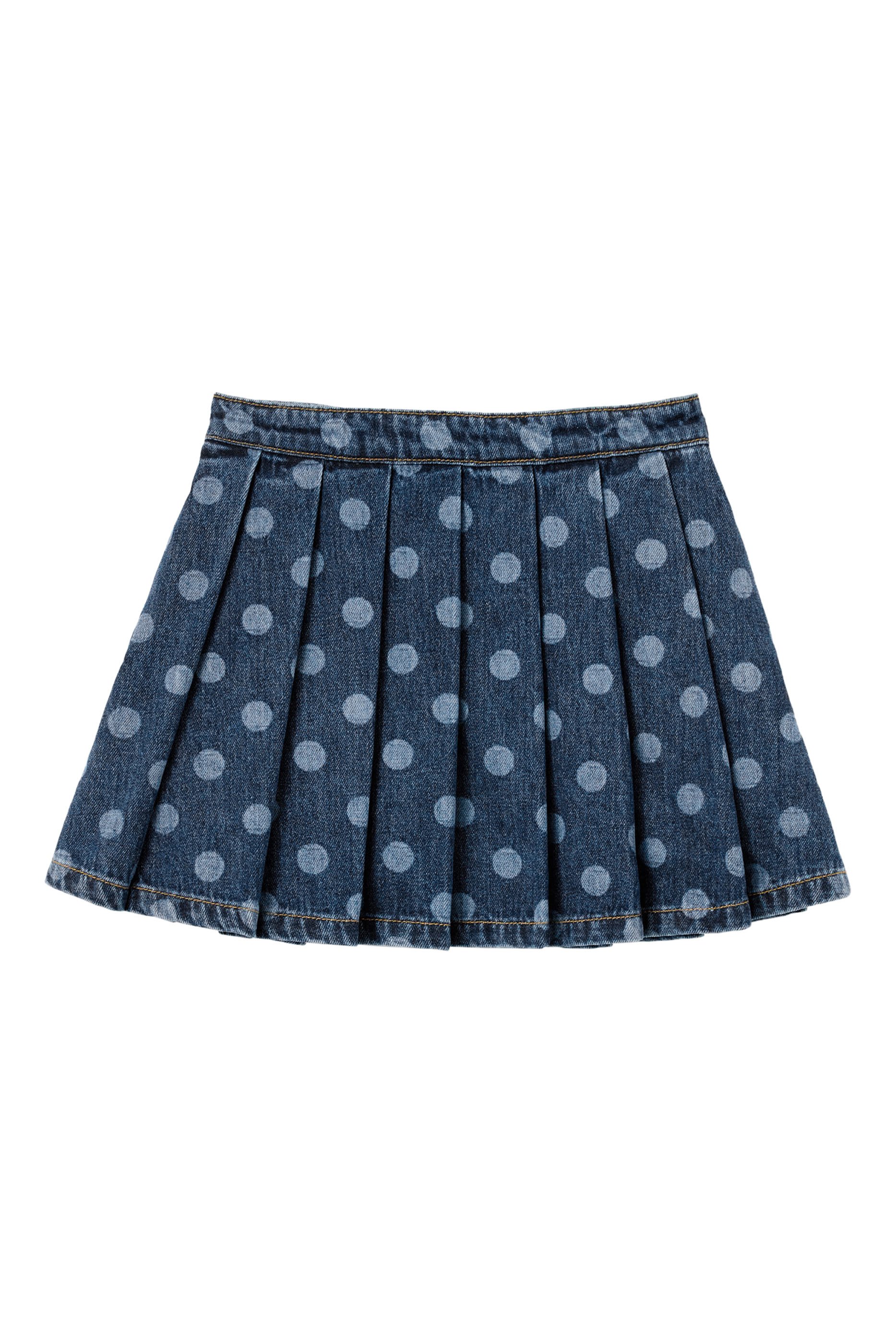 Kids Polka Dot Denim Skirt