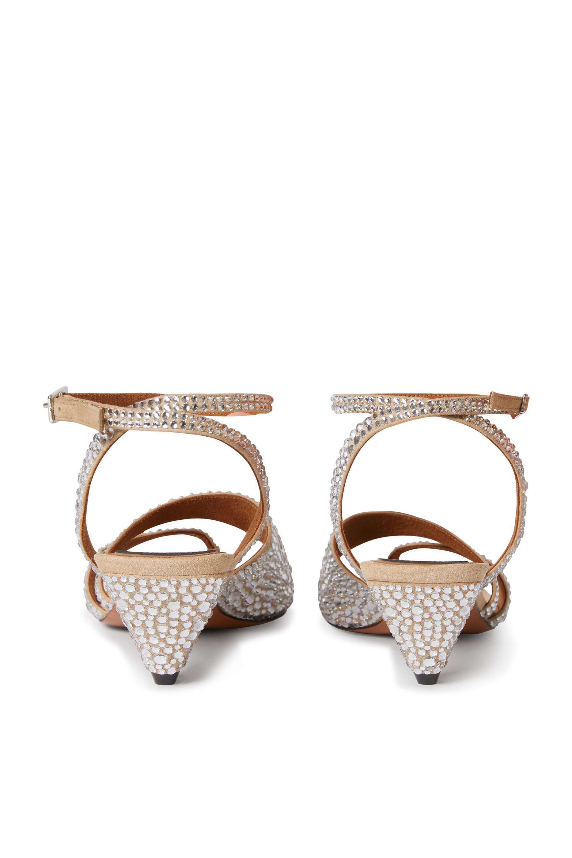 Stella Spur Crystal Hotfix Kitten Heels