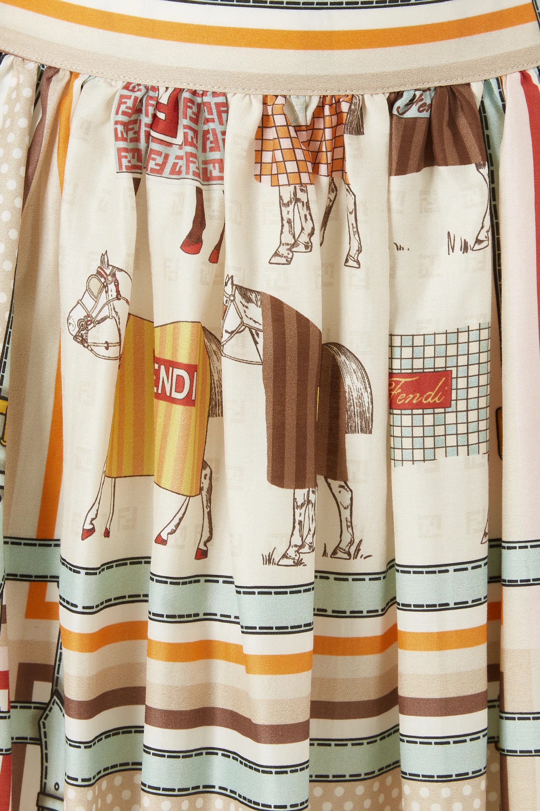 Kids Horse Printed Skirt