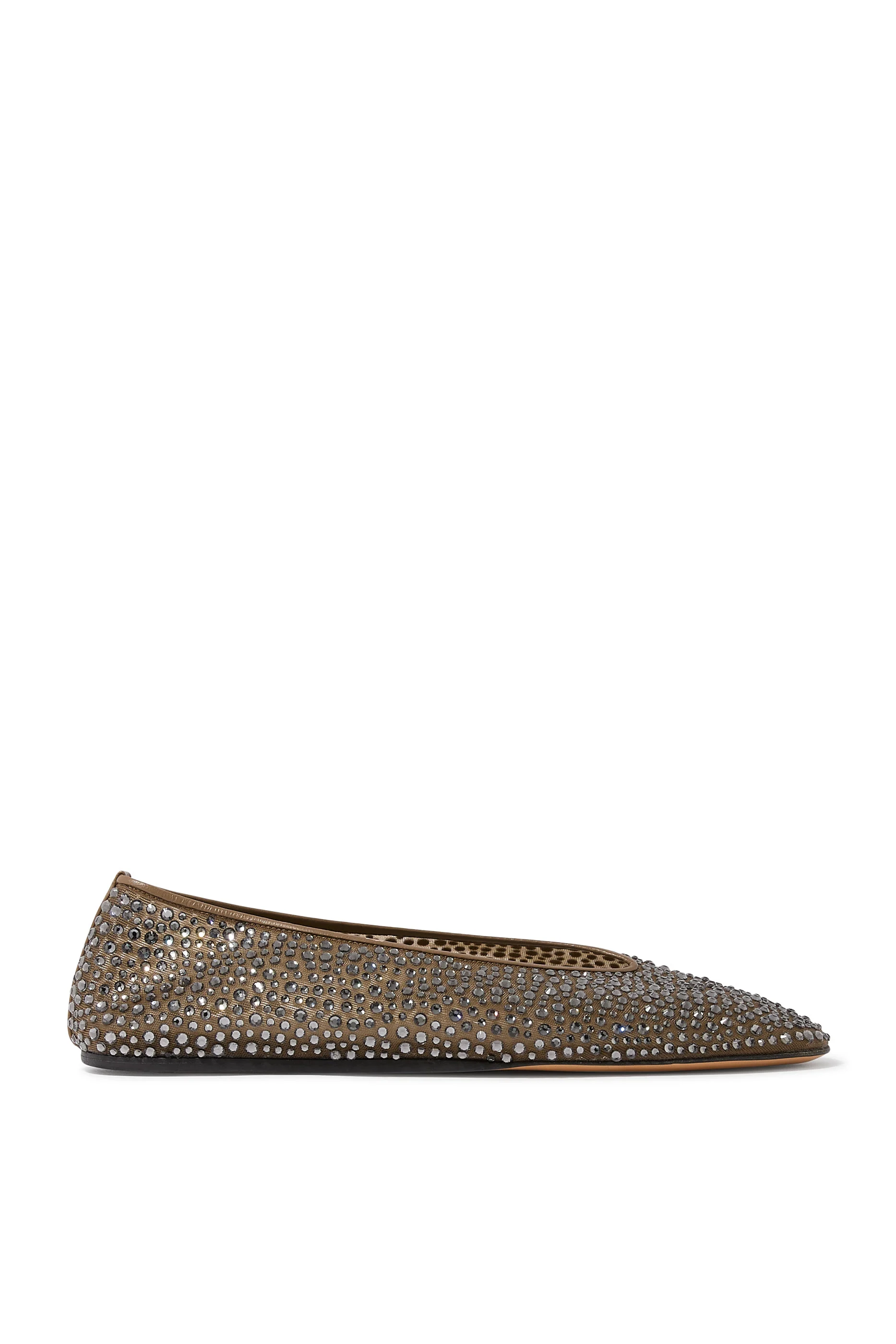 Crystal-Embellished Ballet Flats