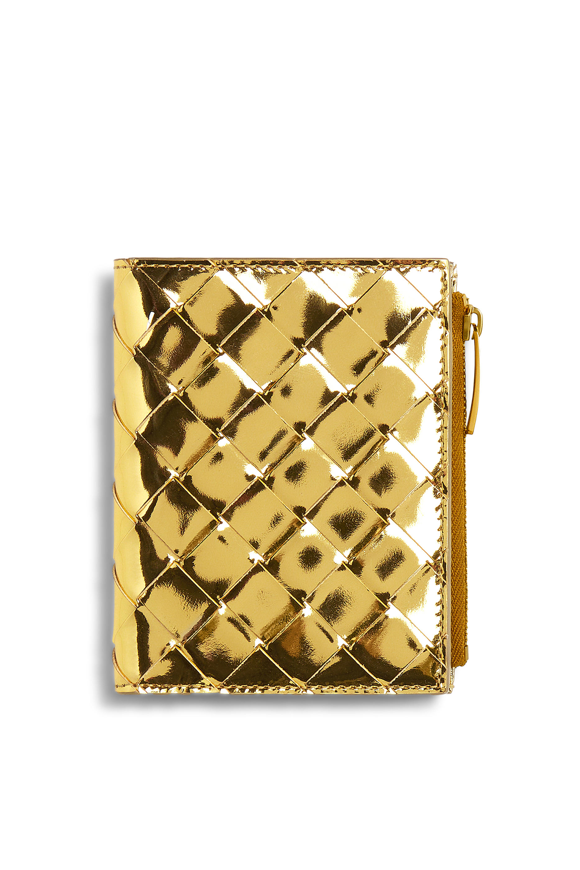 Intrecciato Small Bi-Fold Zip Wallet
