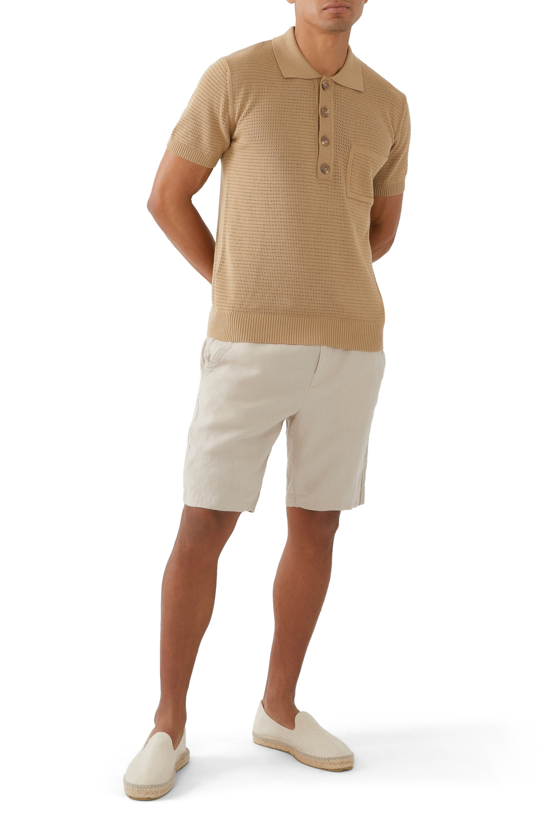 Perforated Polo Sweater