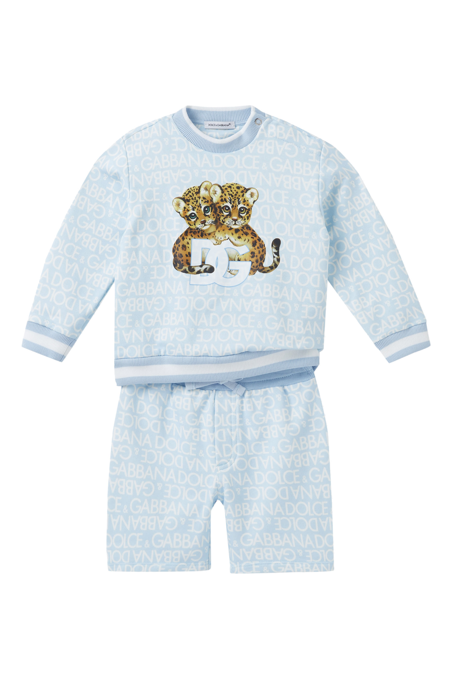 Kids Logo Print Cotton Shorts