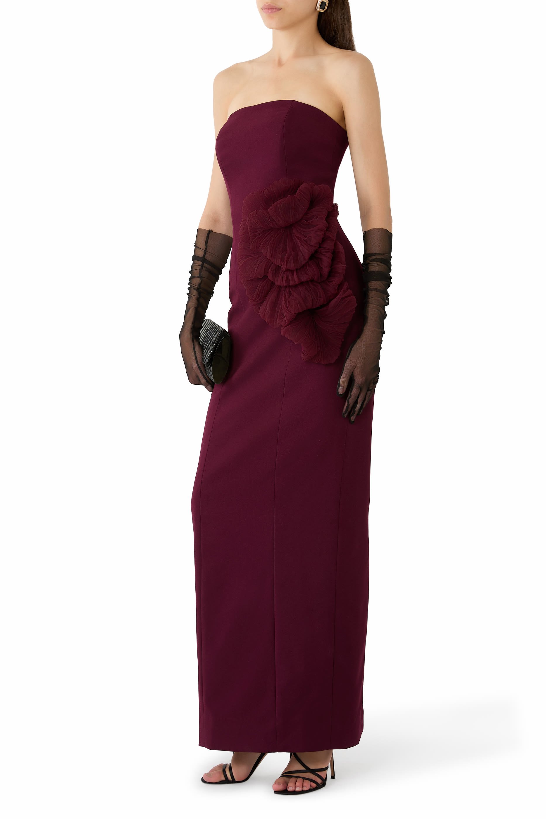 Floral Strapless Gown