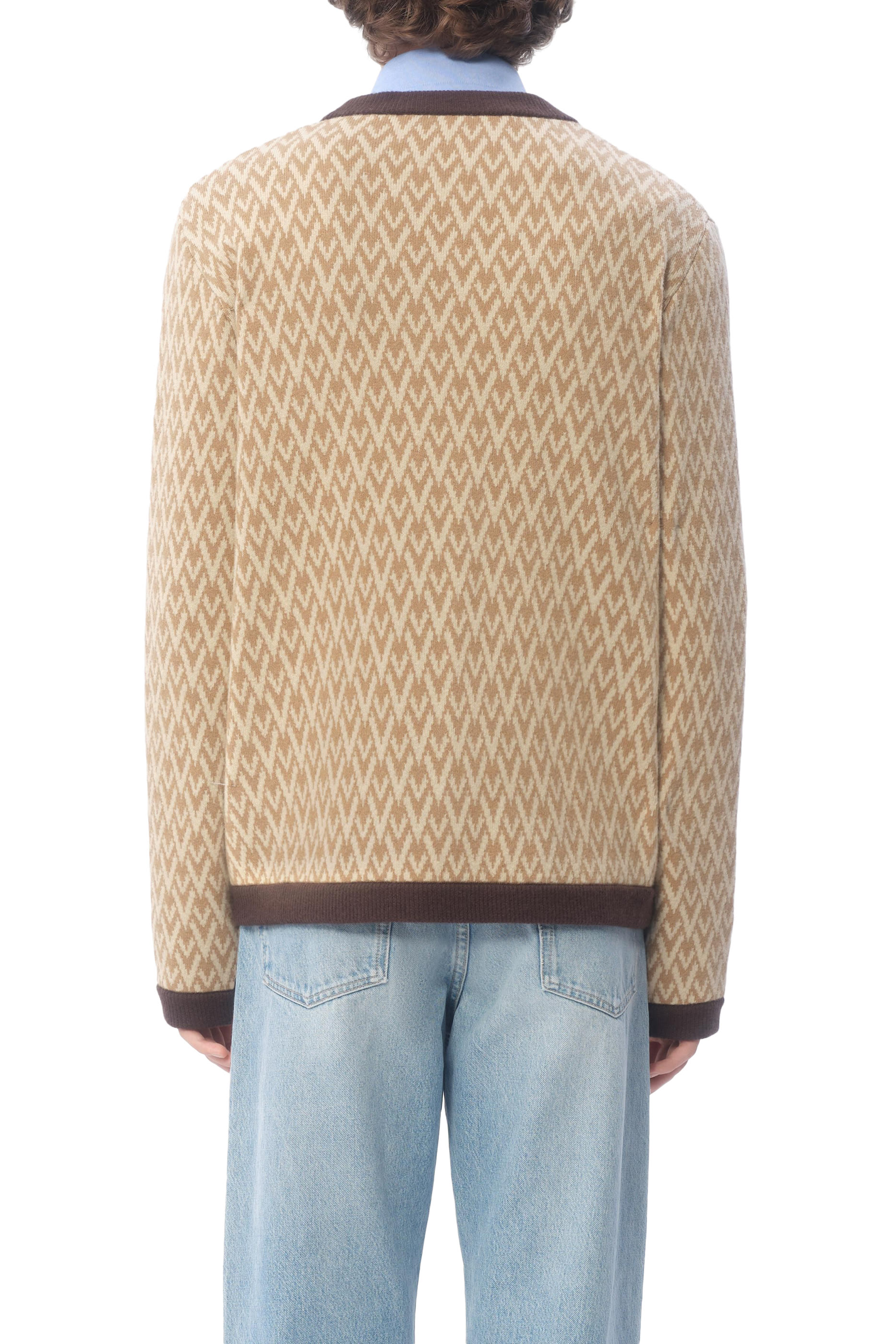 Toute La V Pattern Wool Cardigan