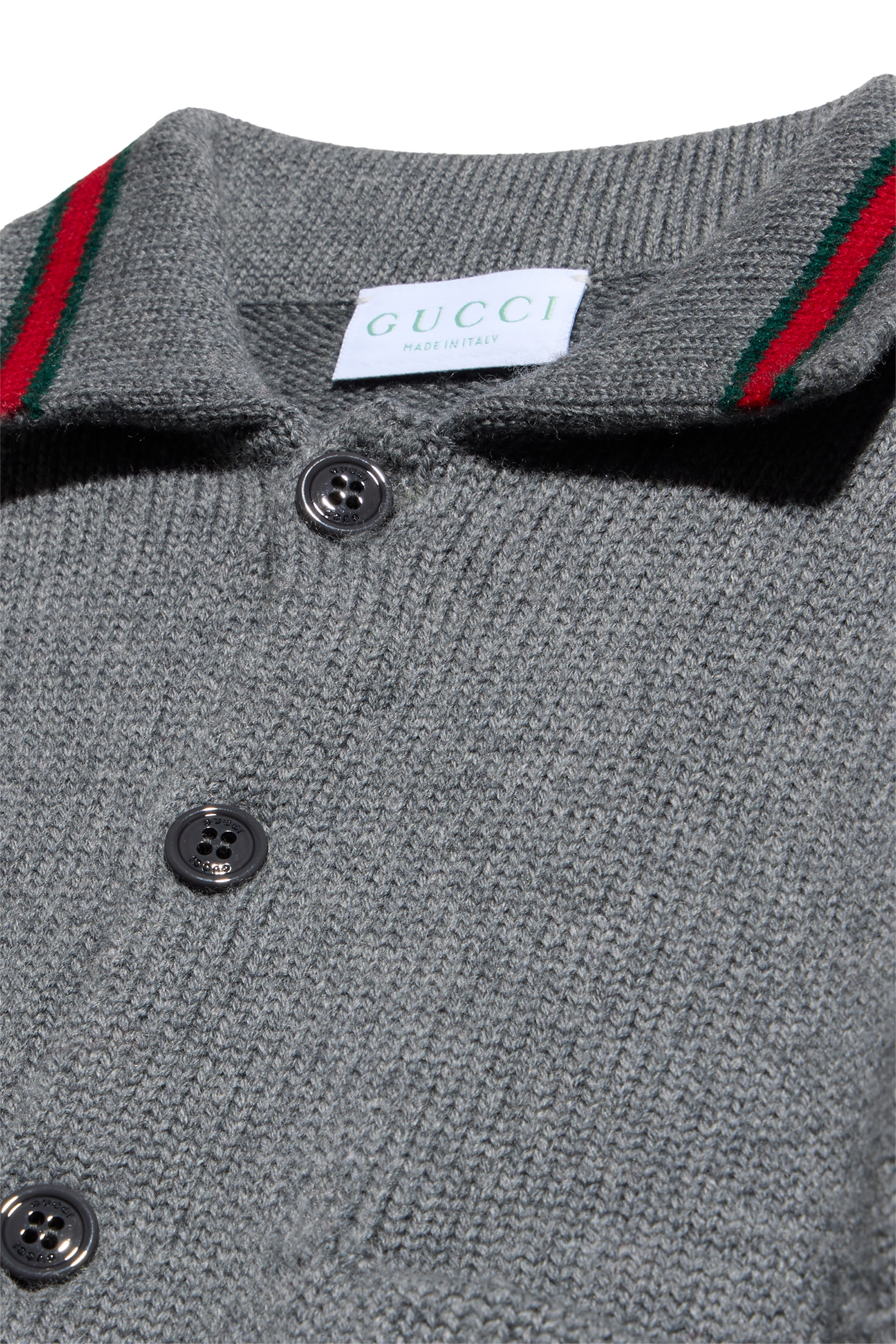 Kids Web Stripe Polo Cardigan