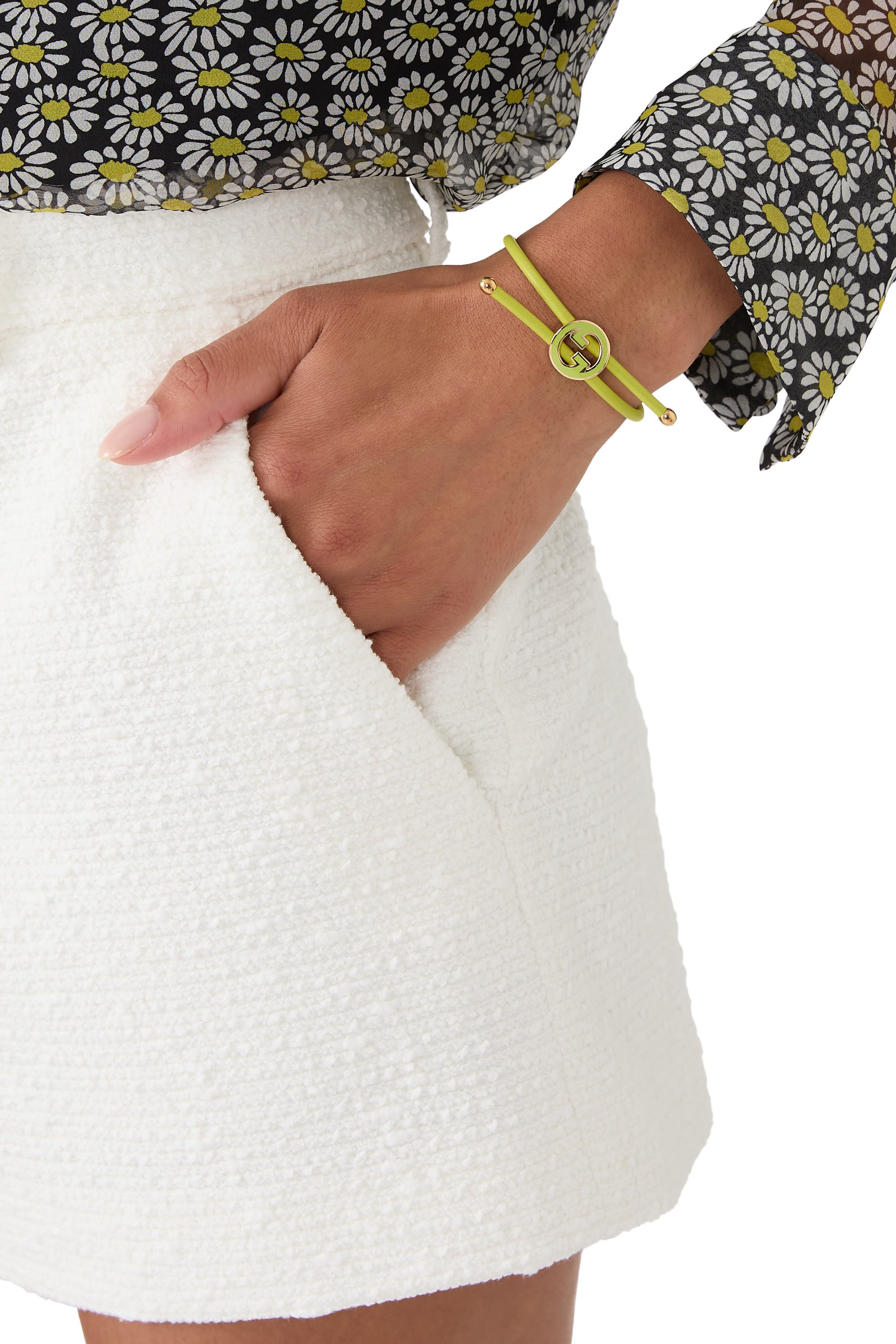 Enamel Round Interlocking G Bracelet