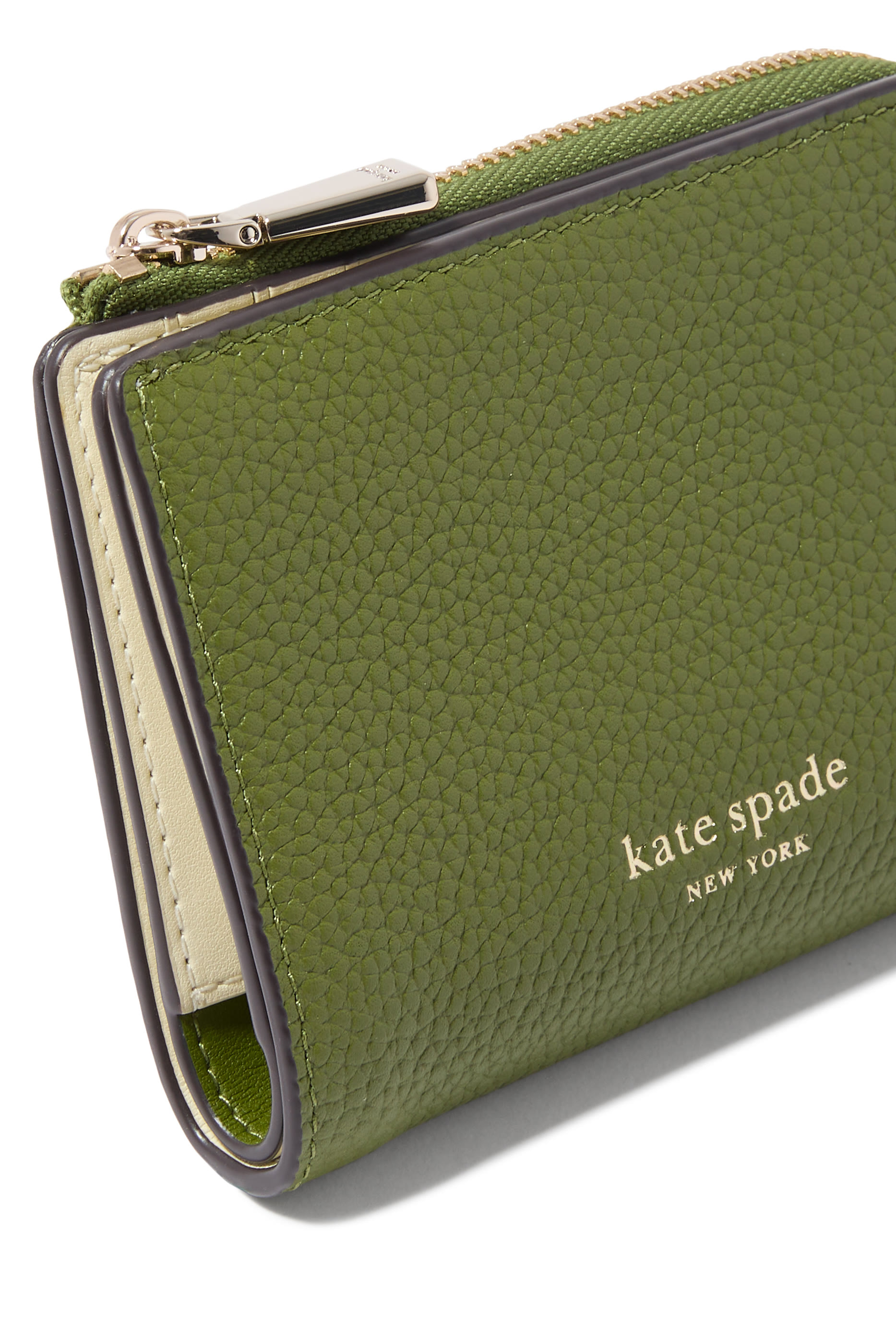 Ava Colorblock Pebbled Leather Zip Bifold Wallet