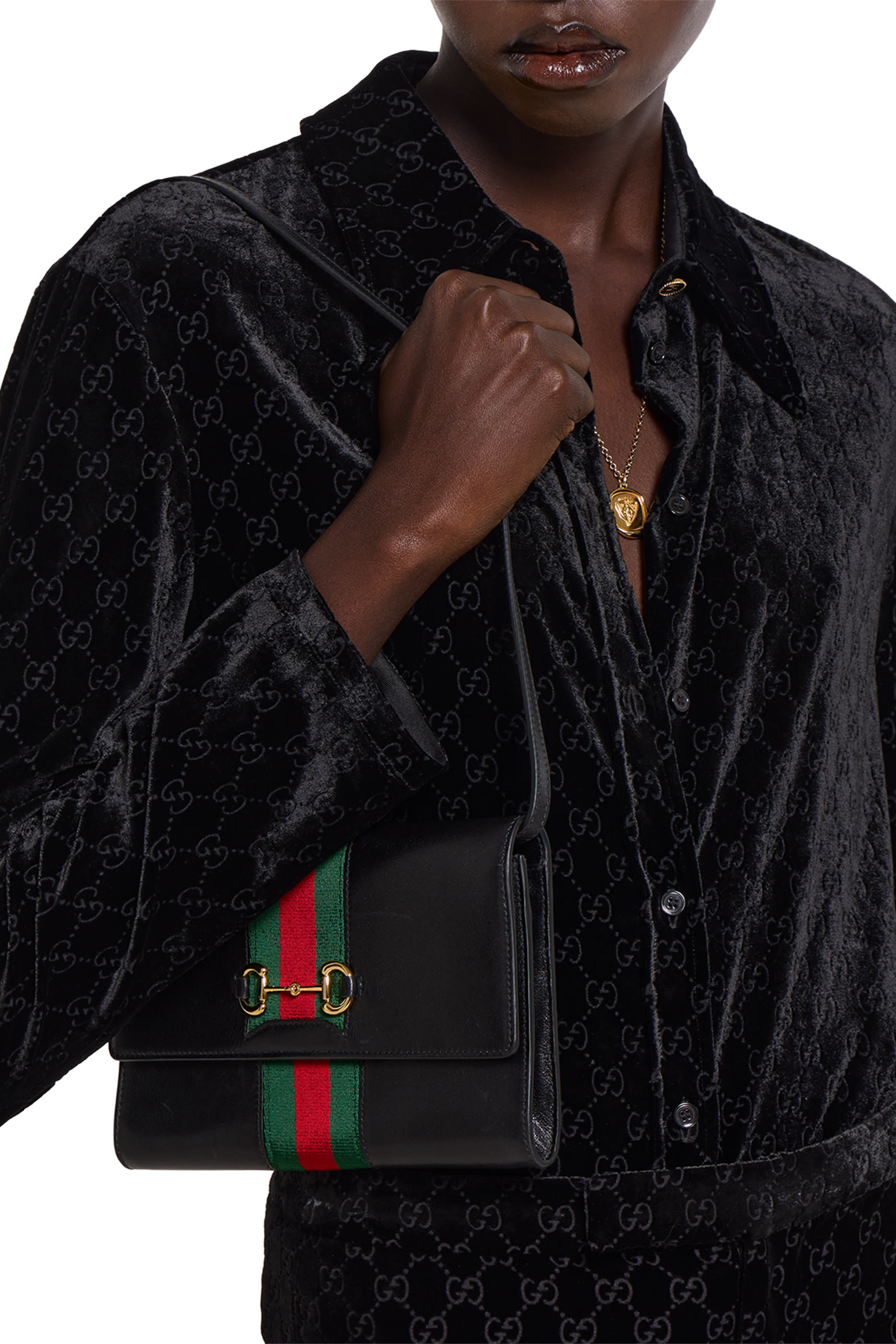 Horsebit Web Wallet with Strap