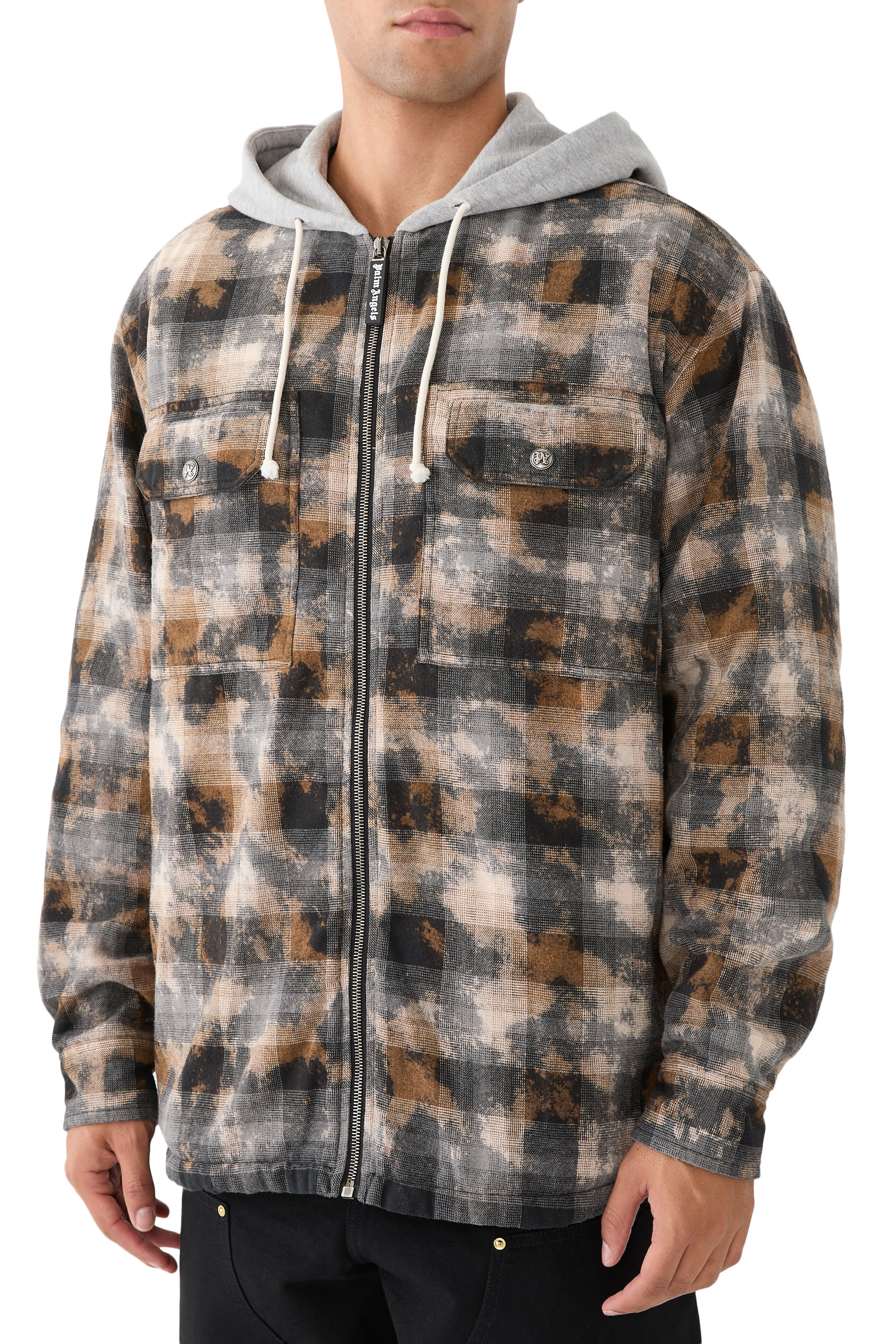 Curved Logo Check Overshirt