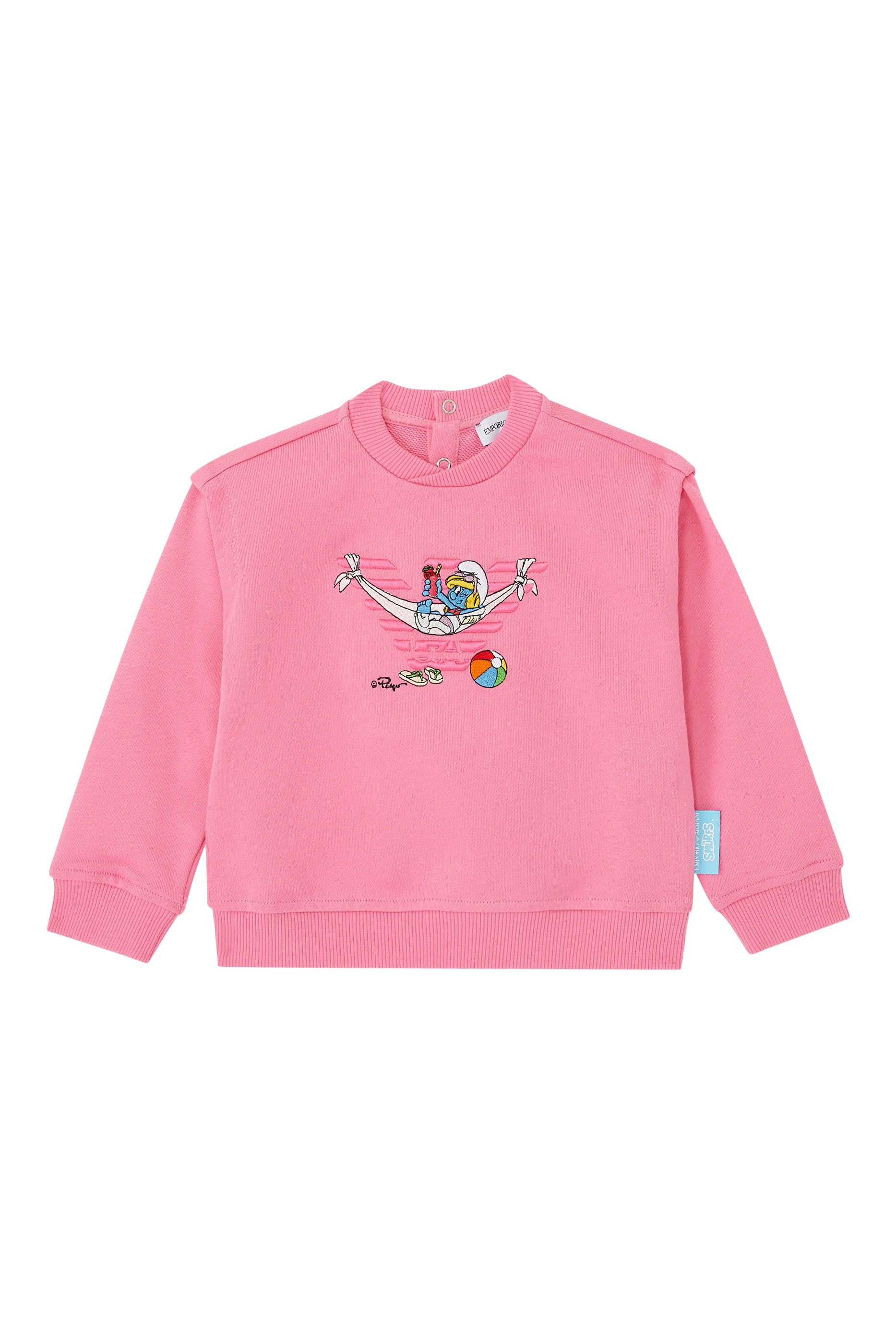 Kids Smurfs Embroidered Jersey Sweatshirt
