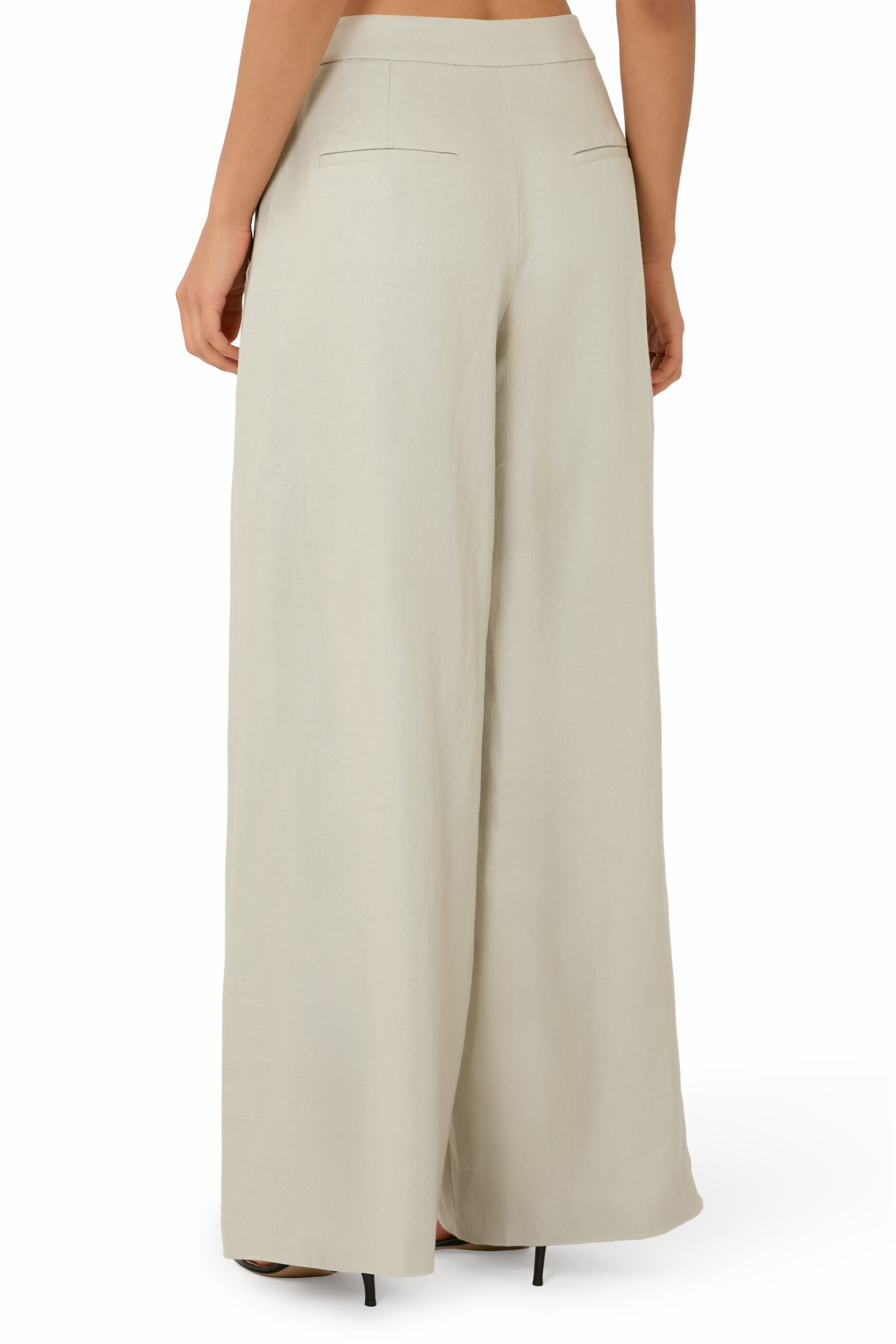 Wide-Leg Linen Twill Trousers