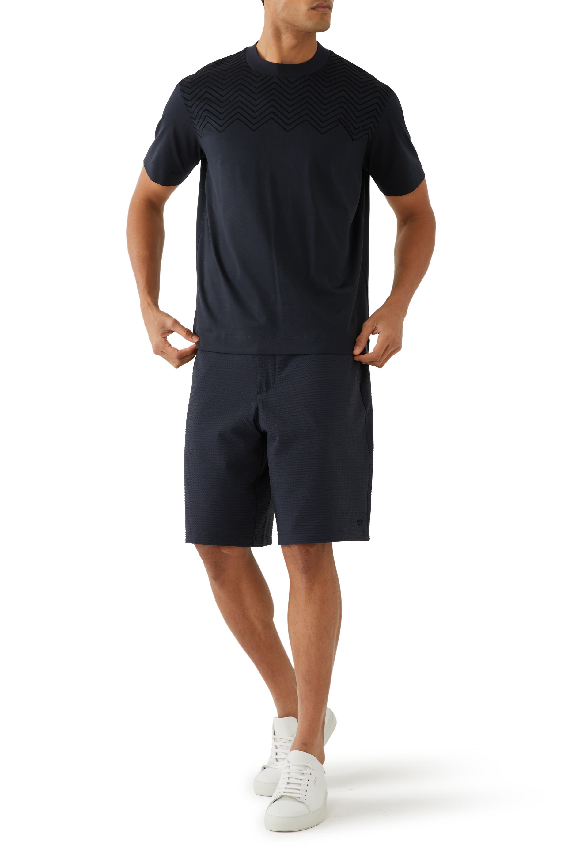 Chevron Flock Detail Jersey T-Shirt