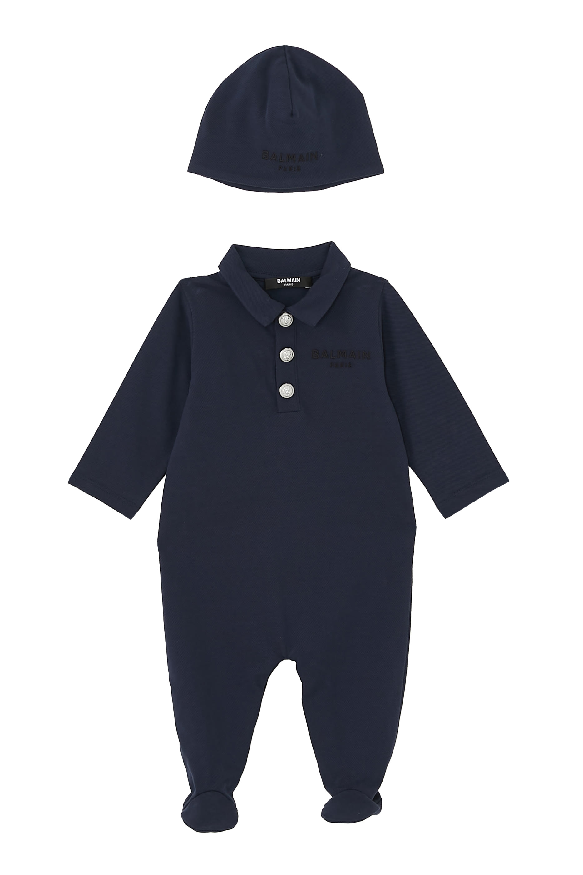 Baby Logo-Embroidered Pajamas with Hat