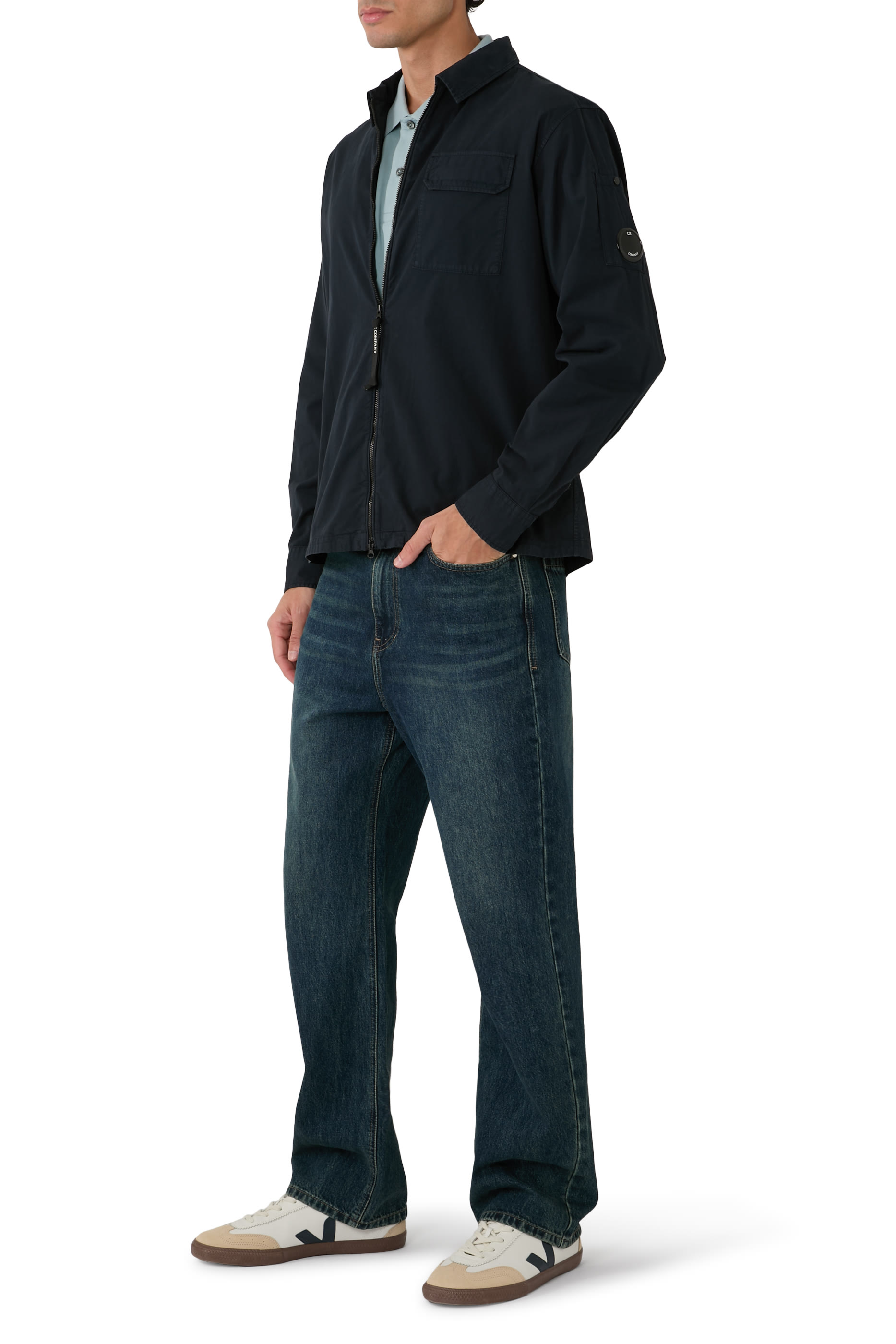 Organic Gabardine Zipped Lens Overshirt 