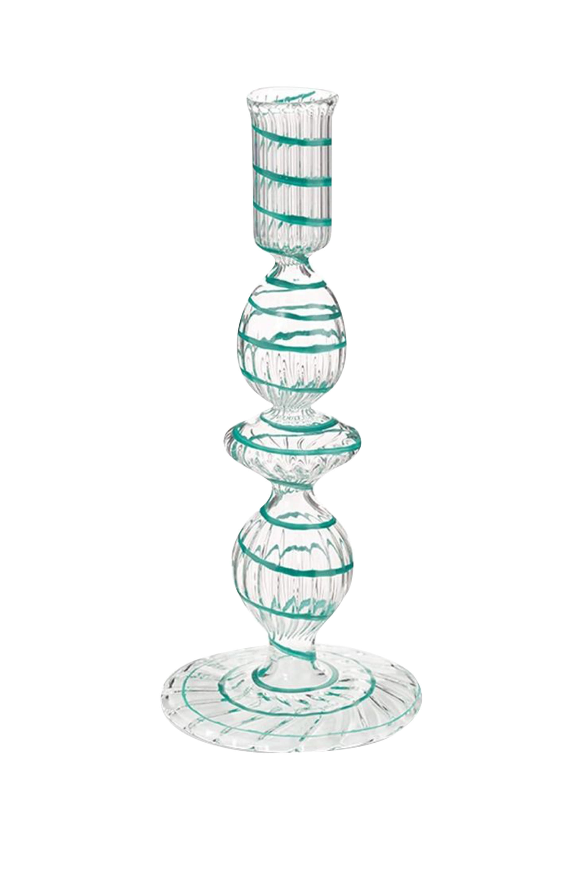 Glass Swirl Candle Holder - Small