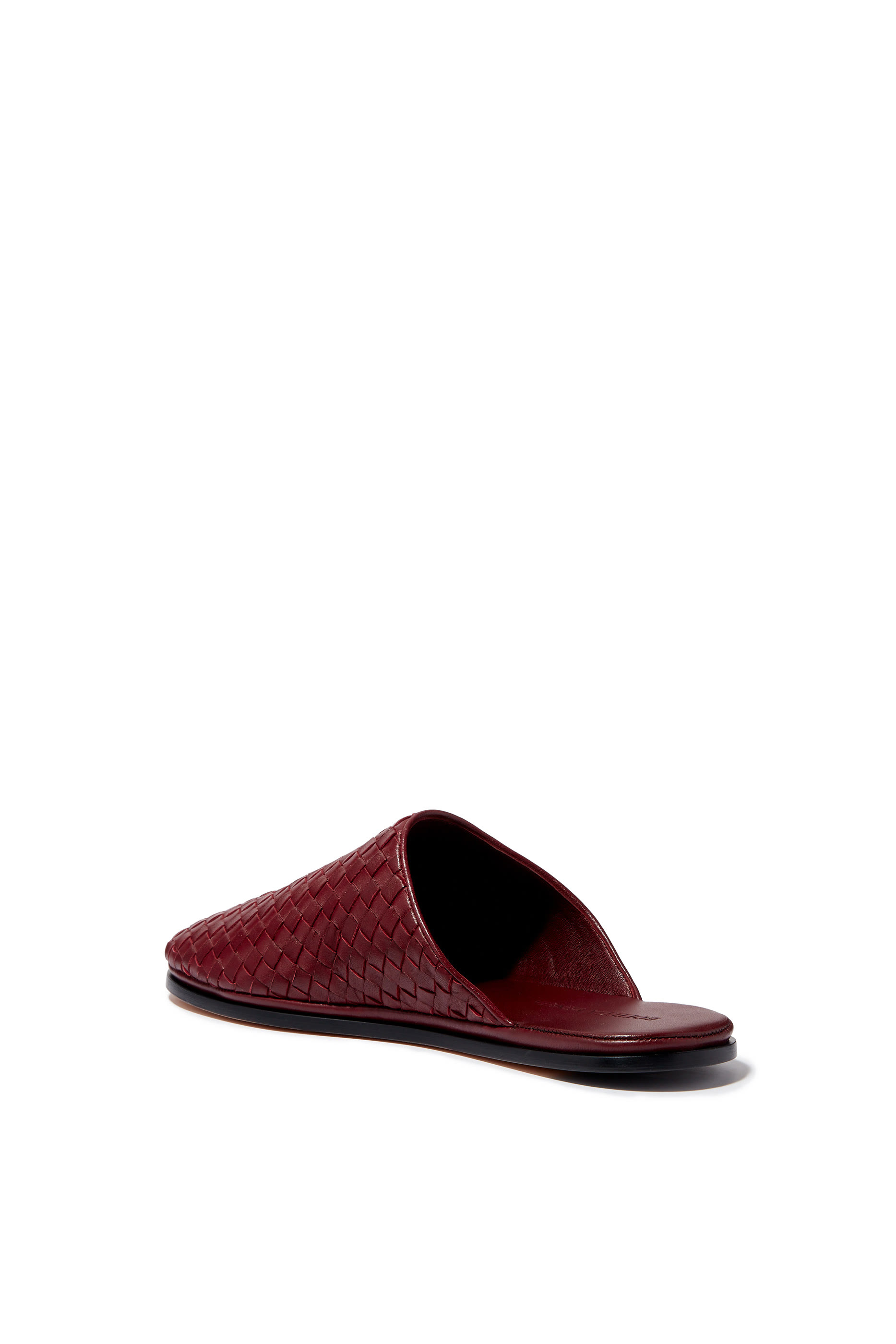 Intrecciato Open Leather Slippers