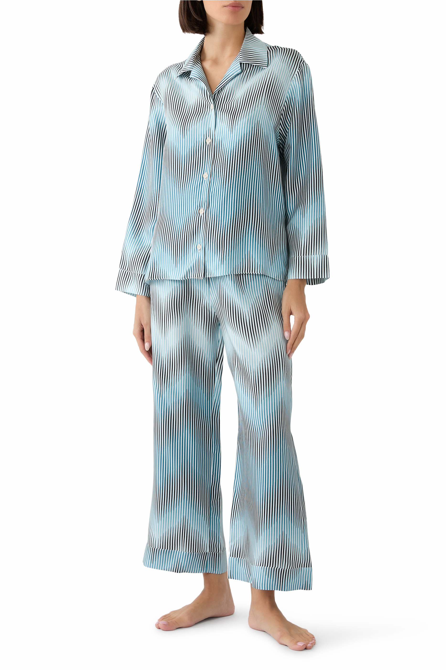 Pajama Shirt and Pants Silk Twill Set