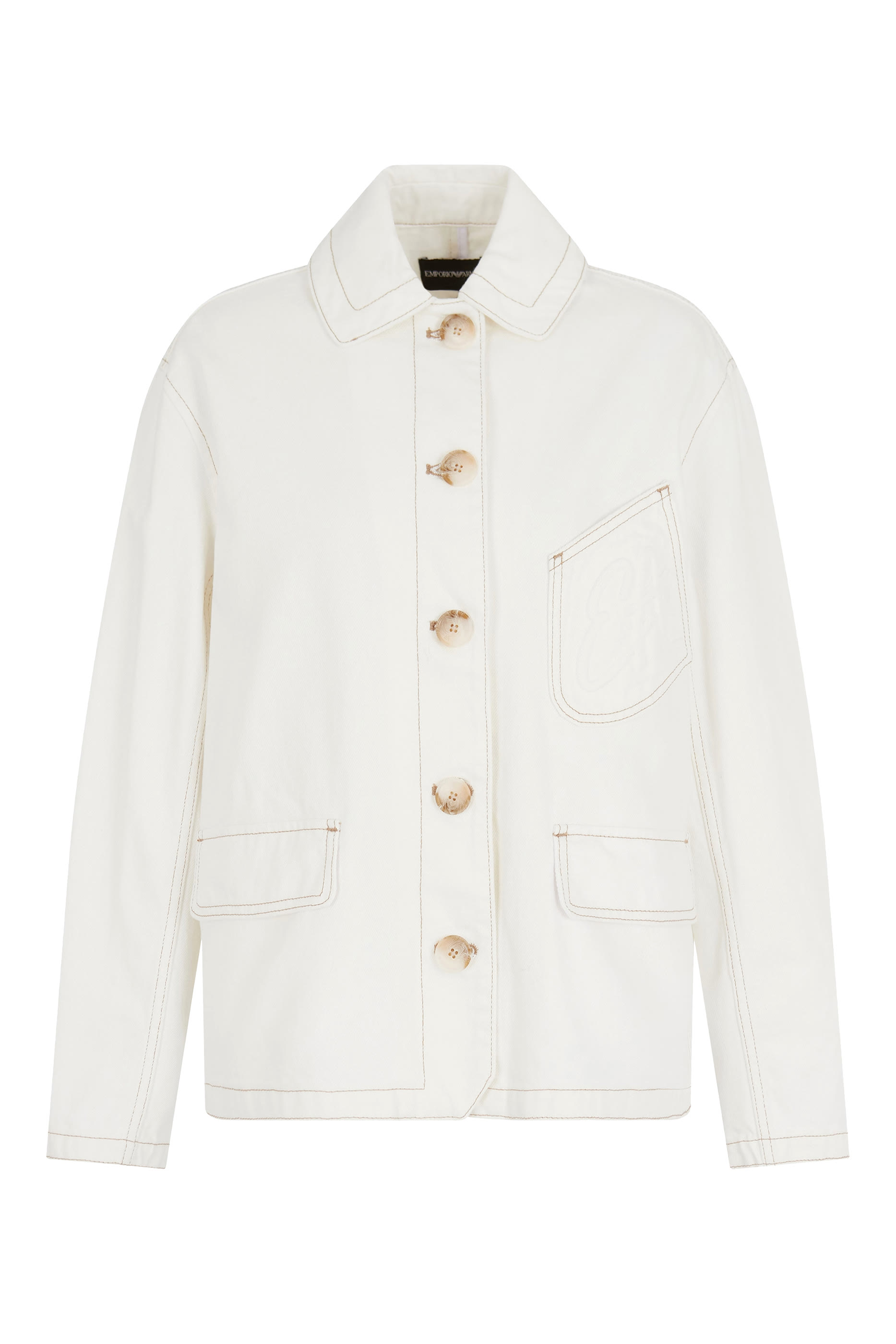 Button Down Denim Effect Jacket