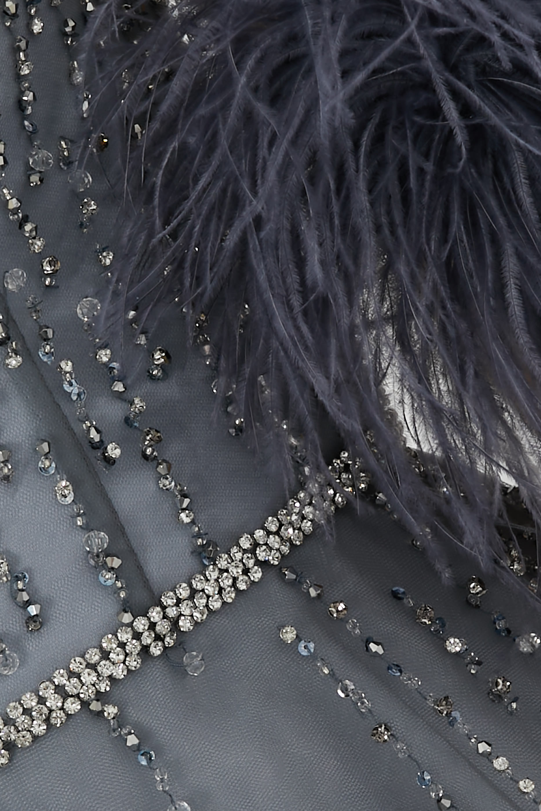 Beaded Feather Embellished Dress