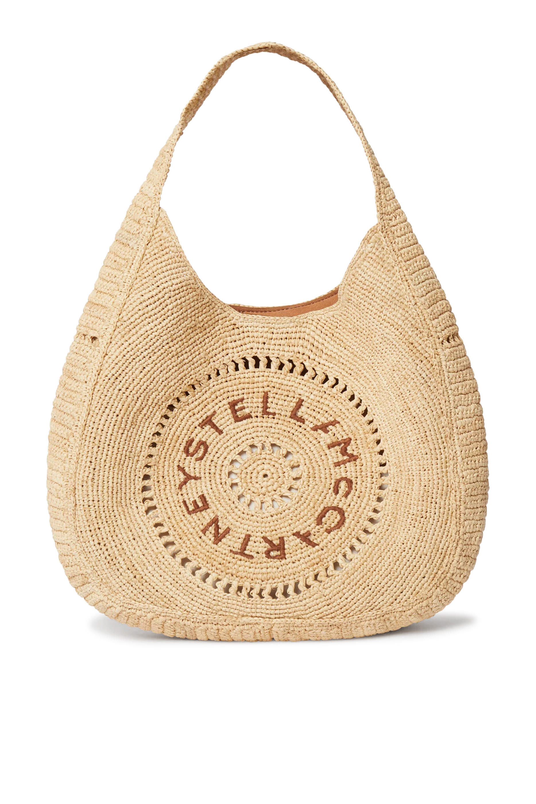 Logo Raffia Slouchy Medium Tote Bag