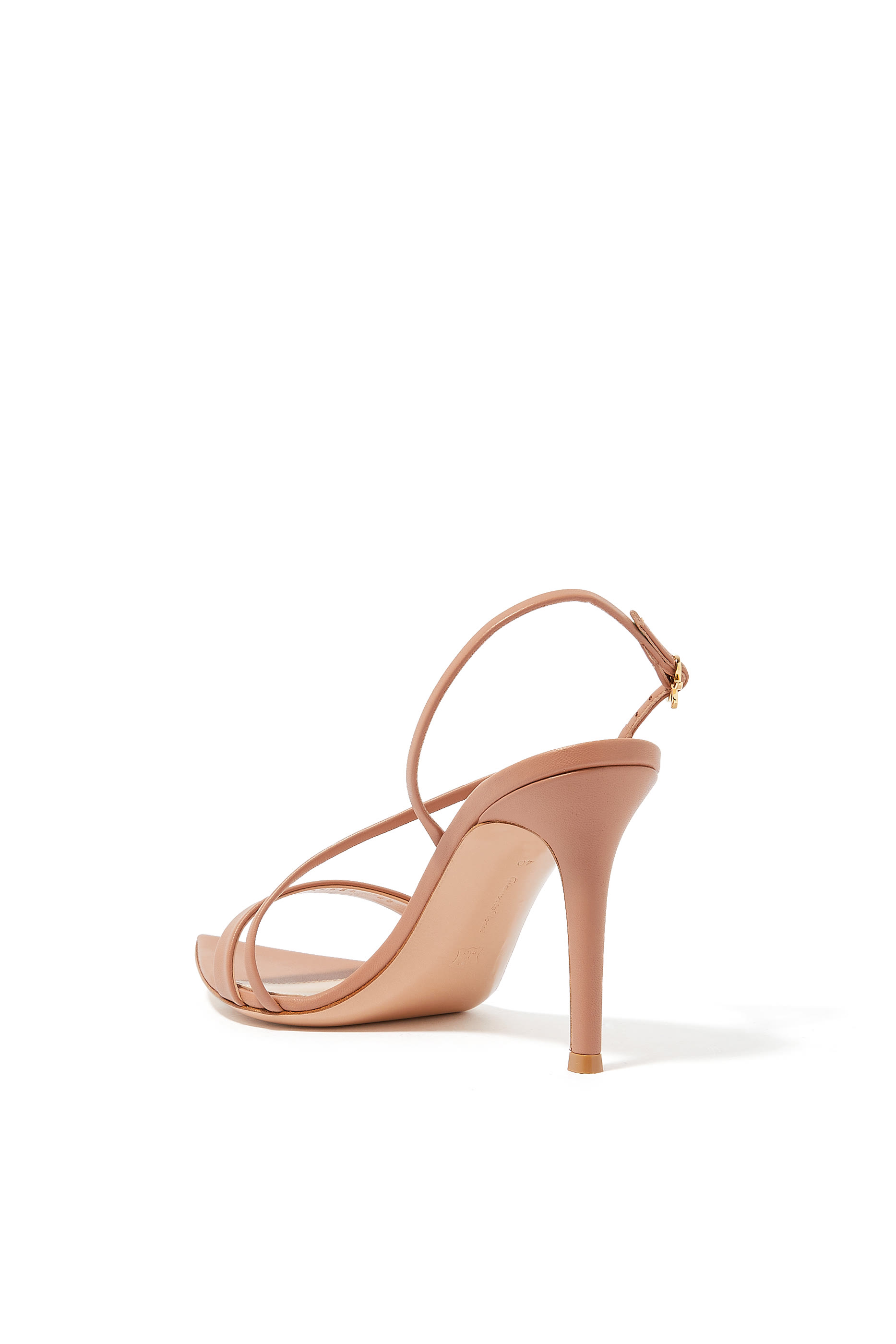 Ribbon 85 Leather Cross Ankle Strap Sandals