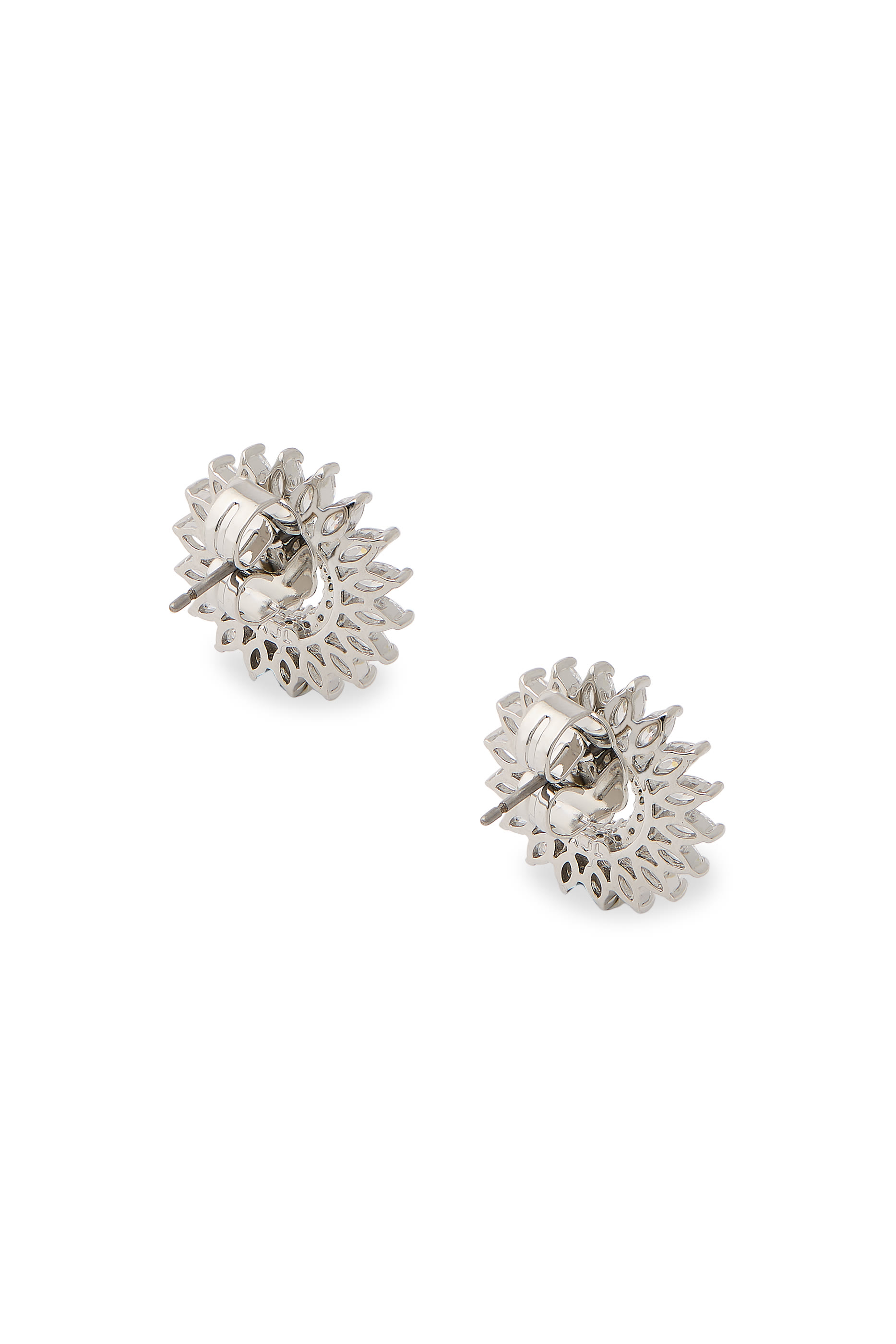 Statement Earrings, Cubic Zirconia & Rodium-Plated Brass