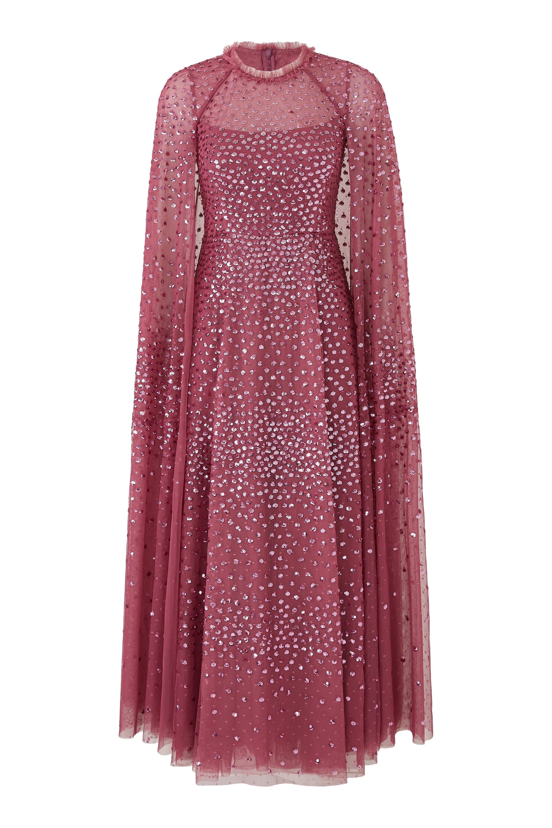 Scatter Dot Cape Ankle Gown