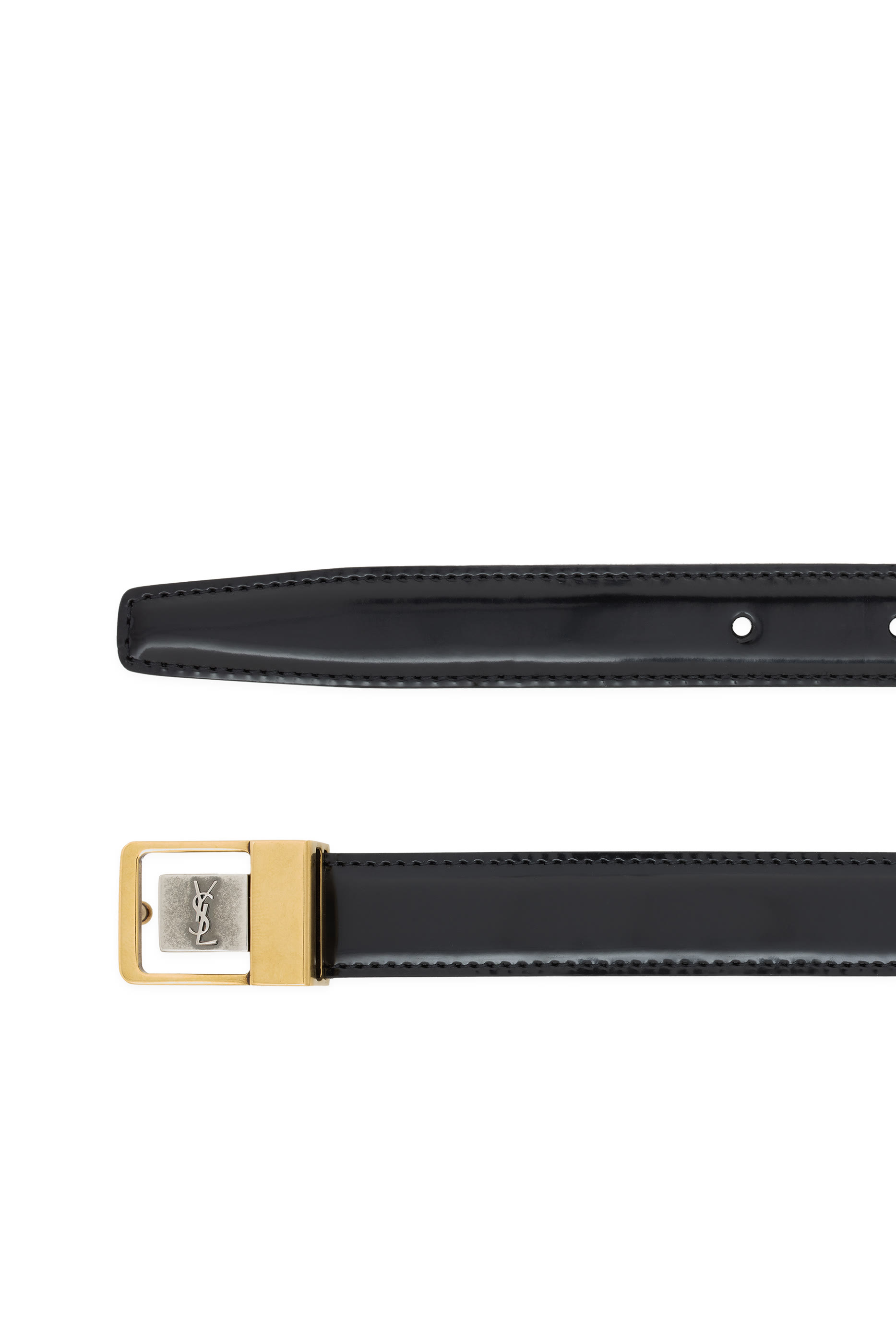  La 66 Buckle Thin Belt in Shiny Leather 