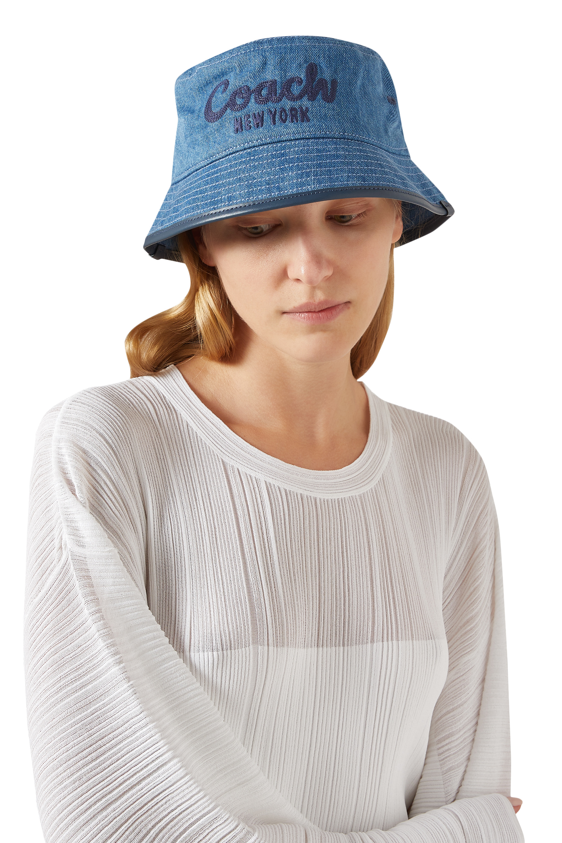 1941 Embroidered Denim Bucket Hat