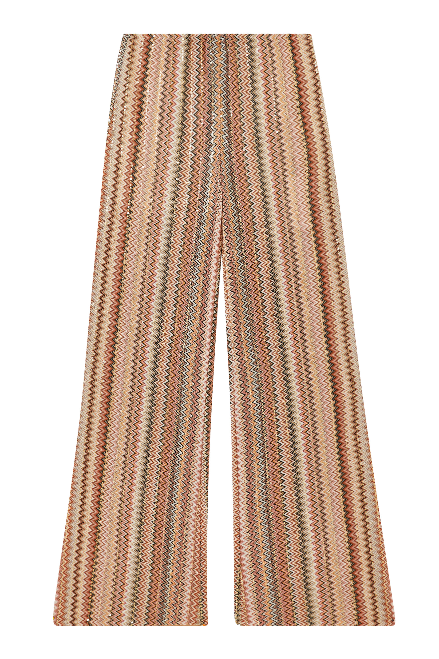 Exclusive Chevron Raschel Sequinned Wide Leg Pants